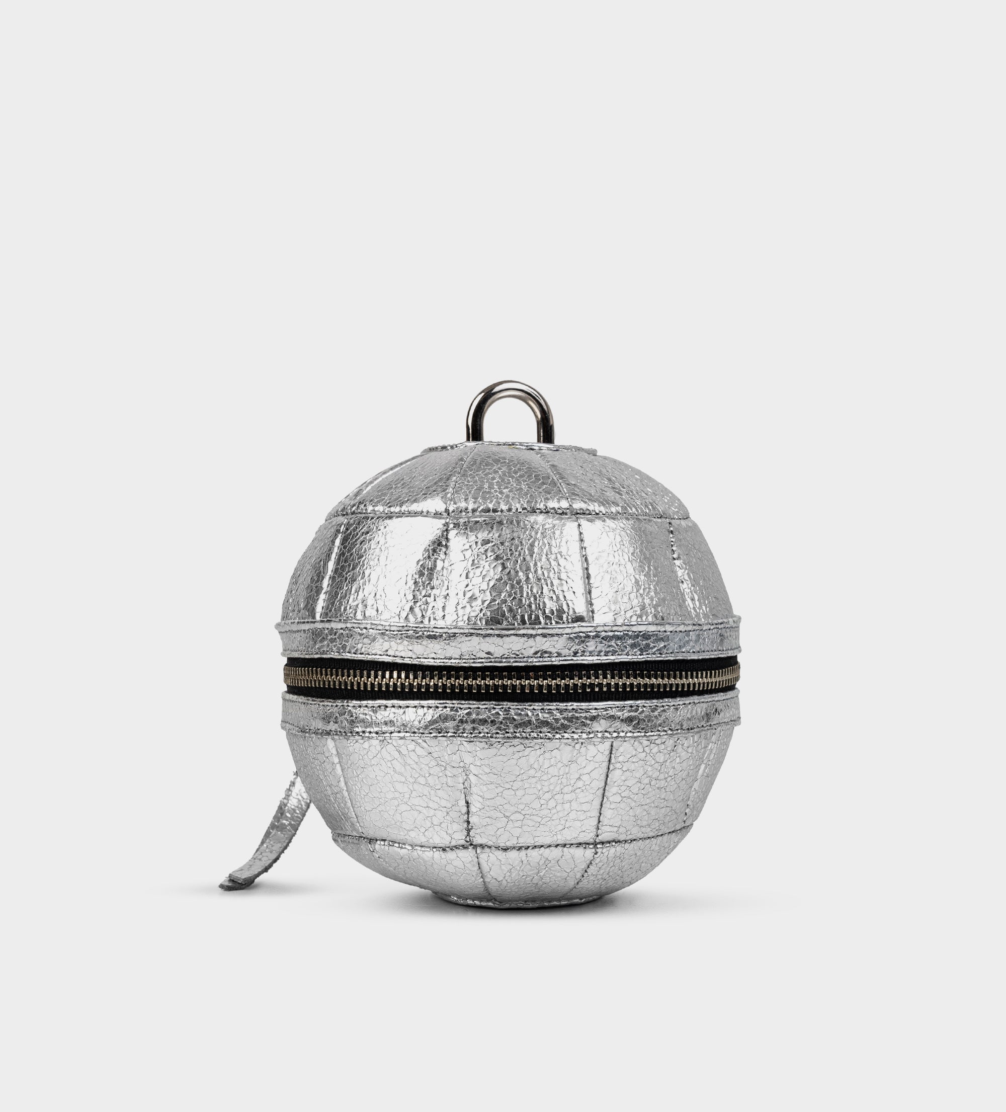 BOLSO BOLA DISCO PIEL PLATA