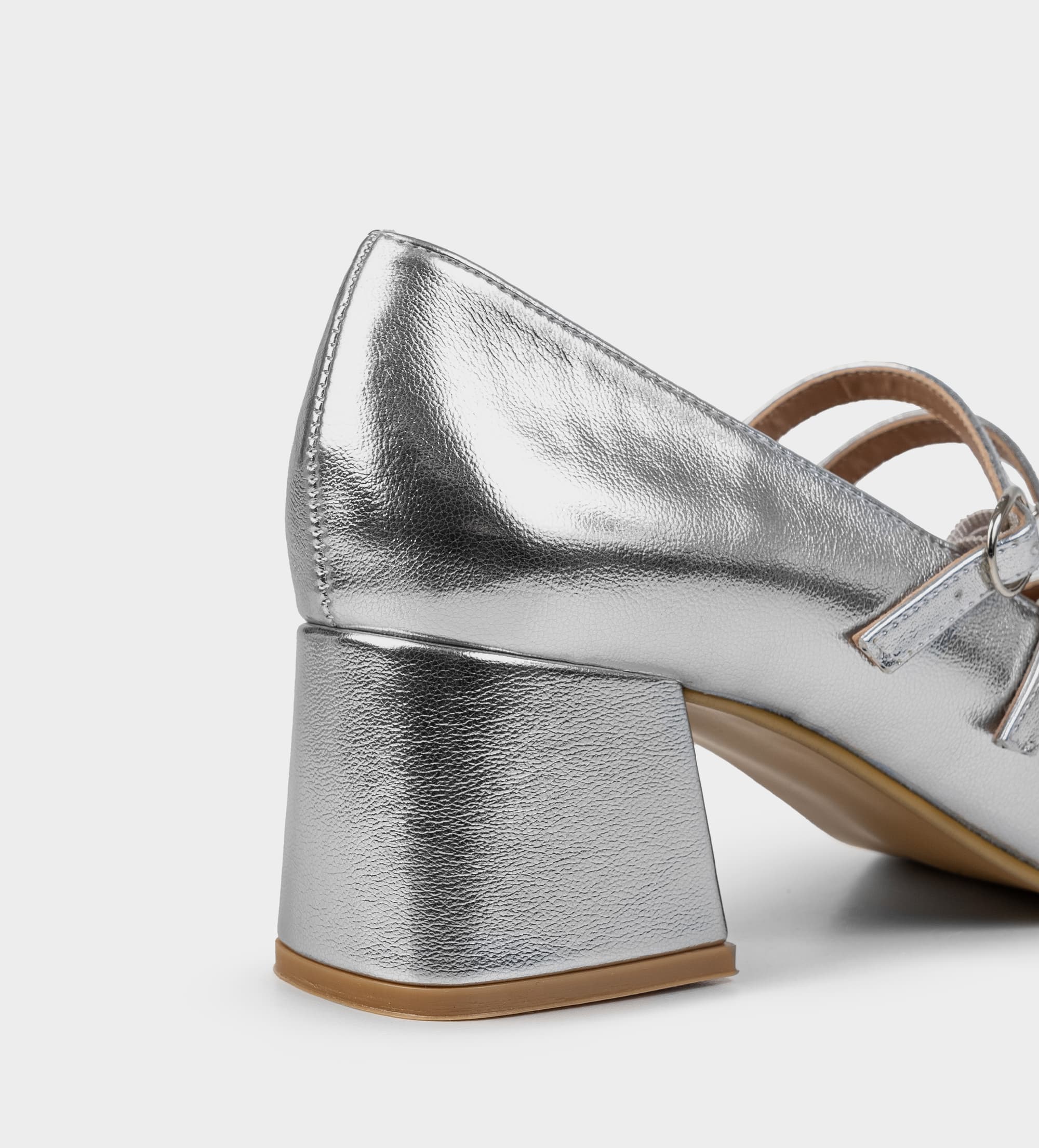 ZAPATO TACÓN MARY JANE PLATA