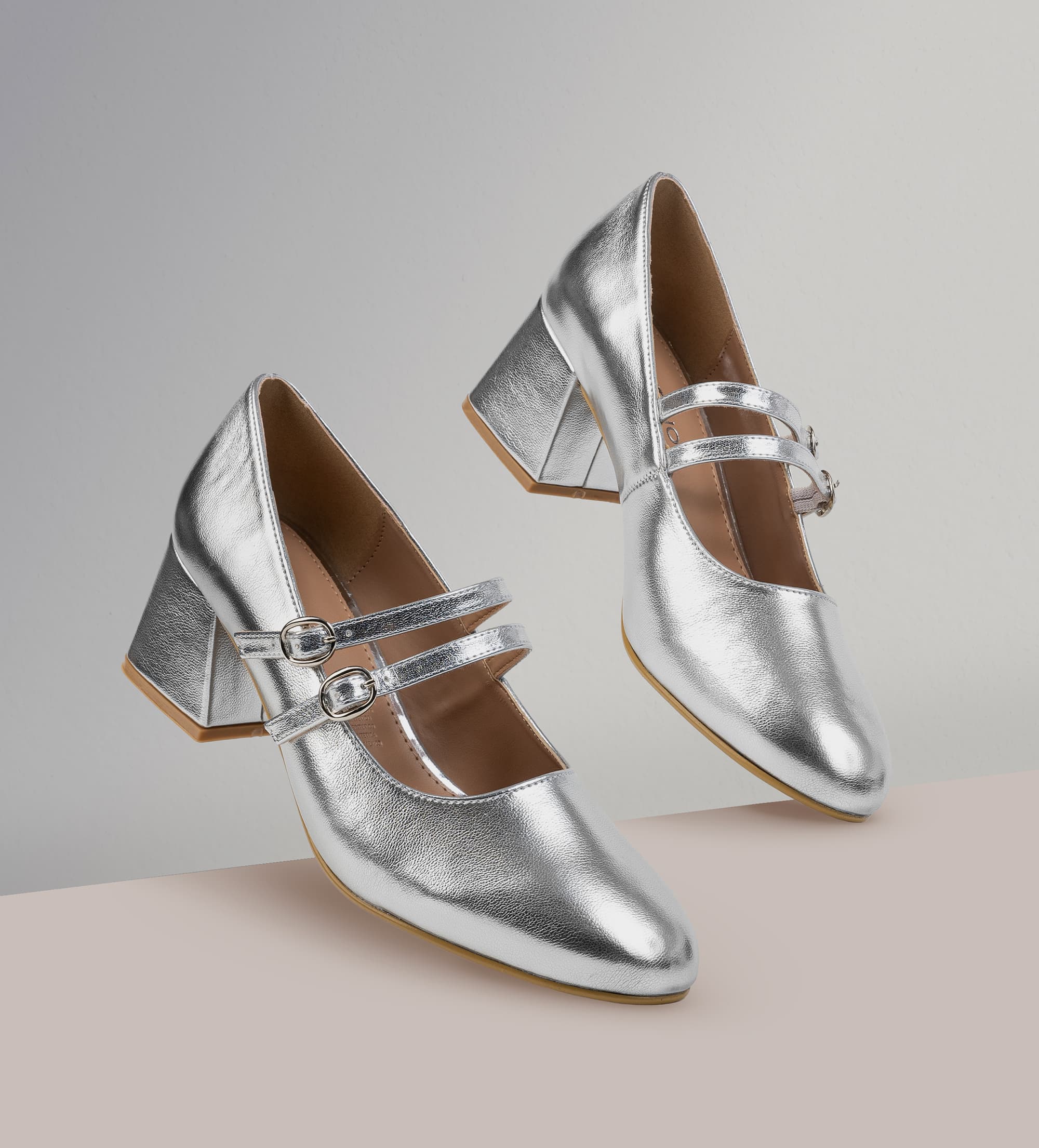 ZAPATO TACÓN MARY JANE PLATA