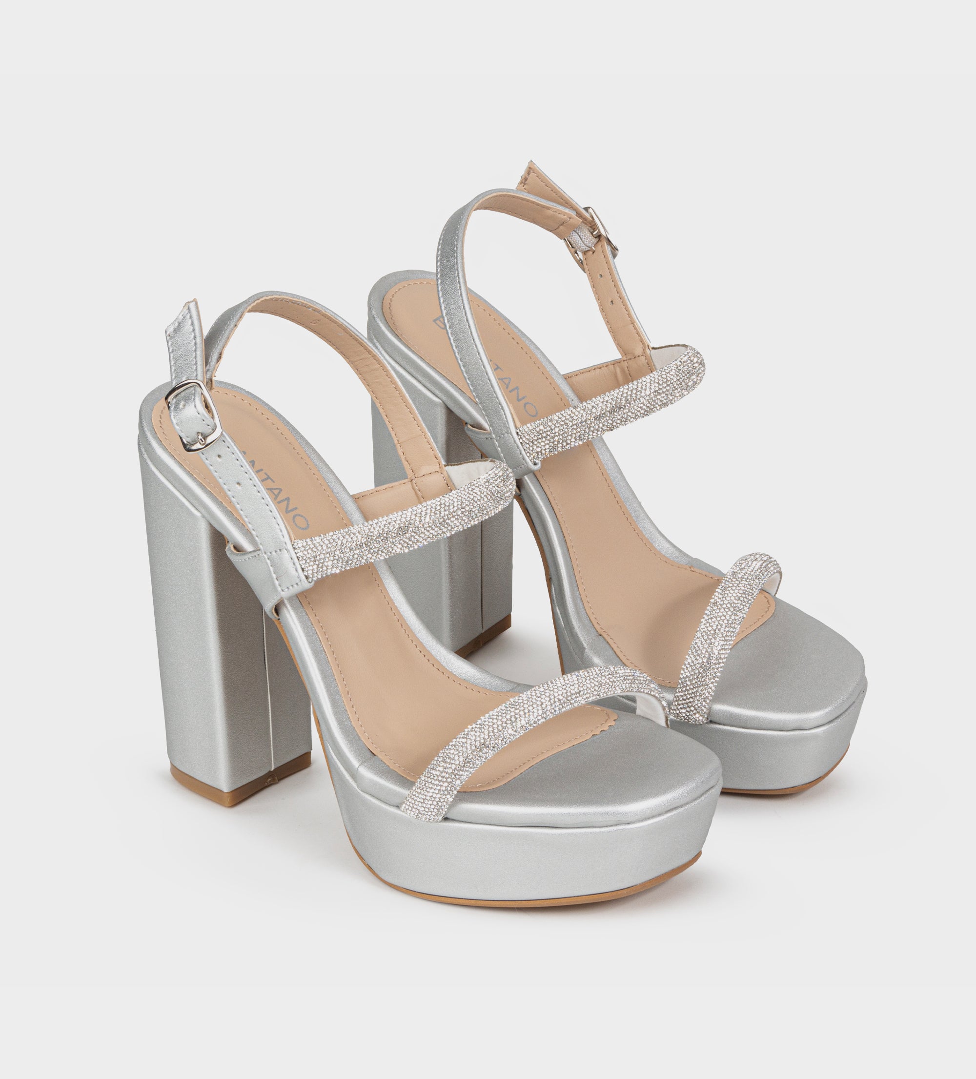 SANDALIA PLATAFORMA BRILLOS PLATA
