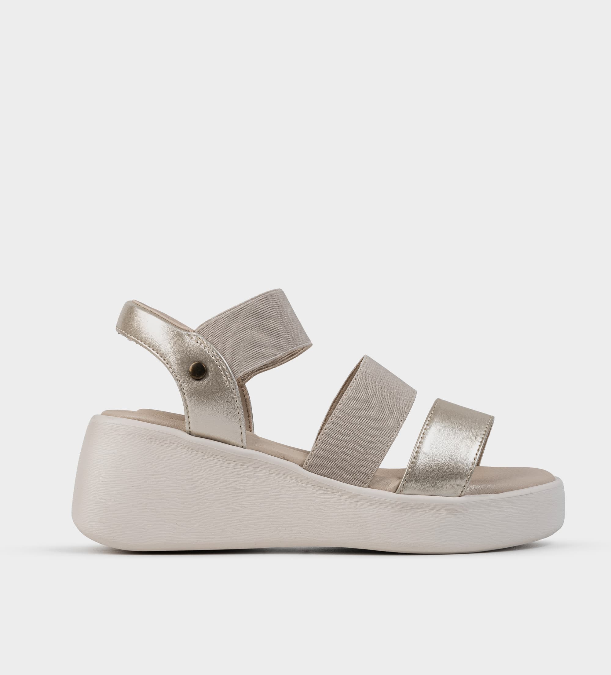 SANDALÍA CONFORT ELÁSTICOS ORO
