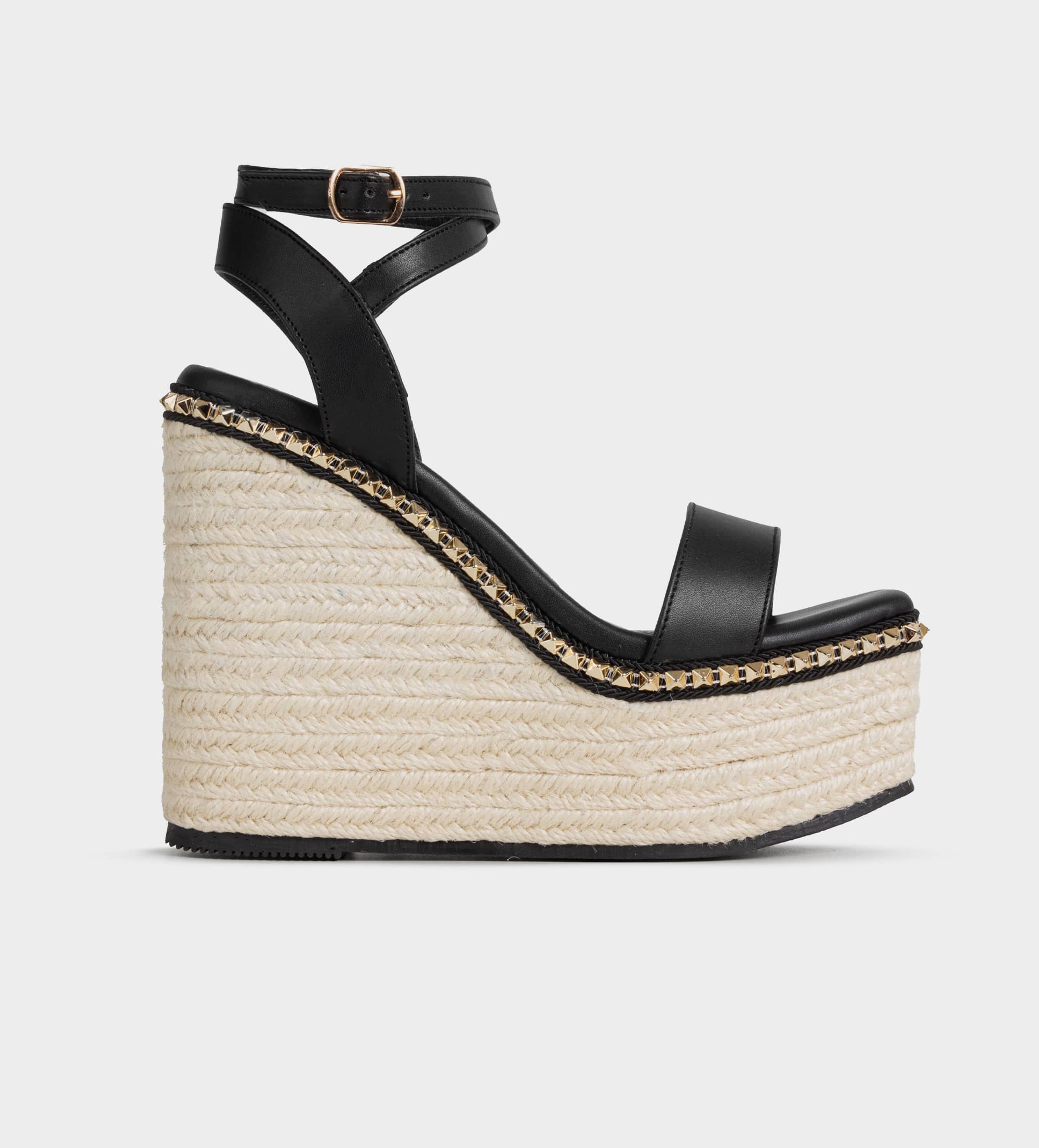 ALPARGATA CUÑA YUTE NEGRO