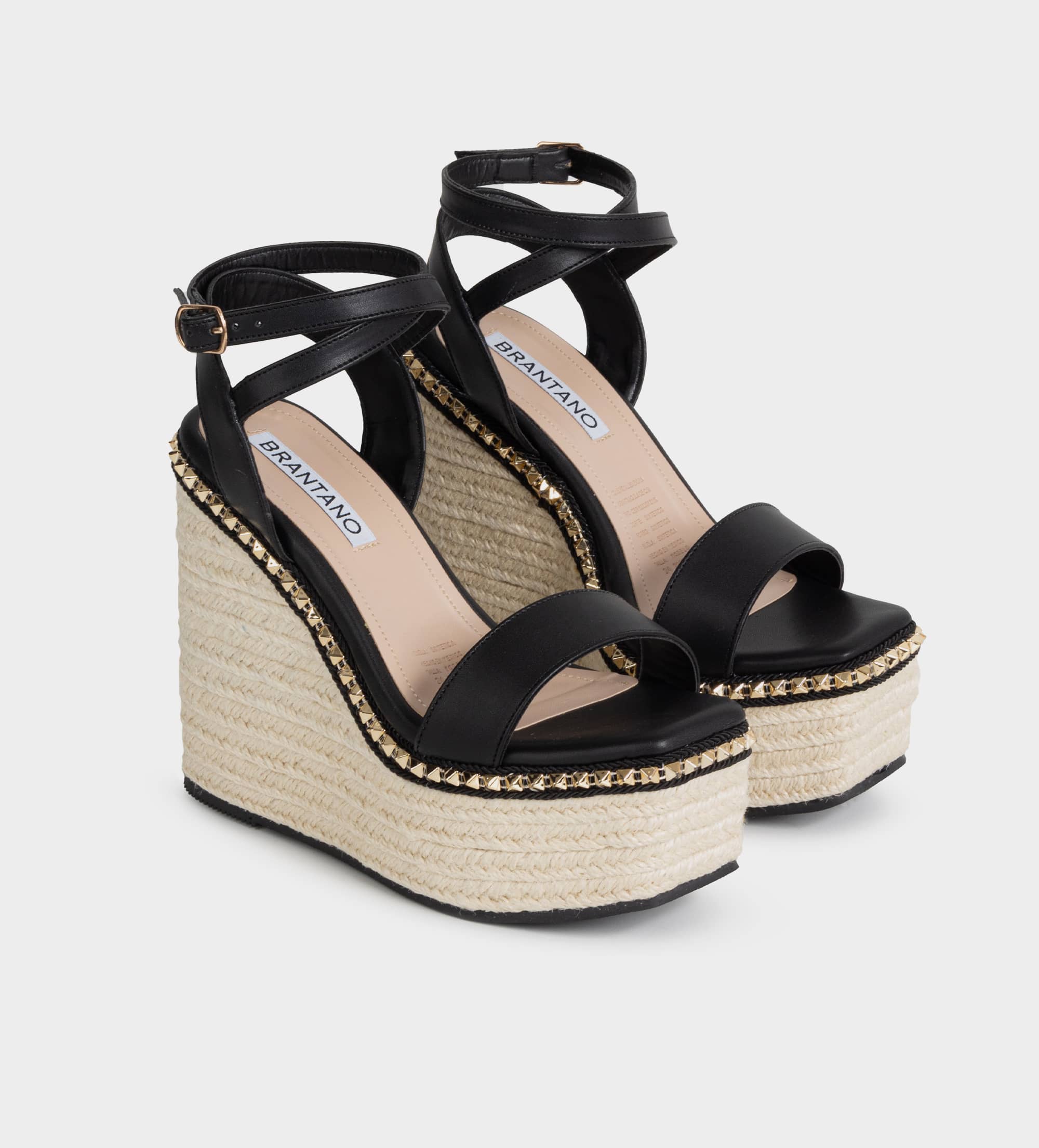 ALPARGATA CUÑA YUTE NEGRO