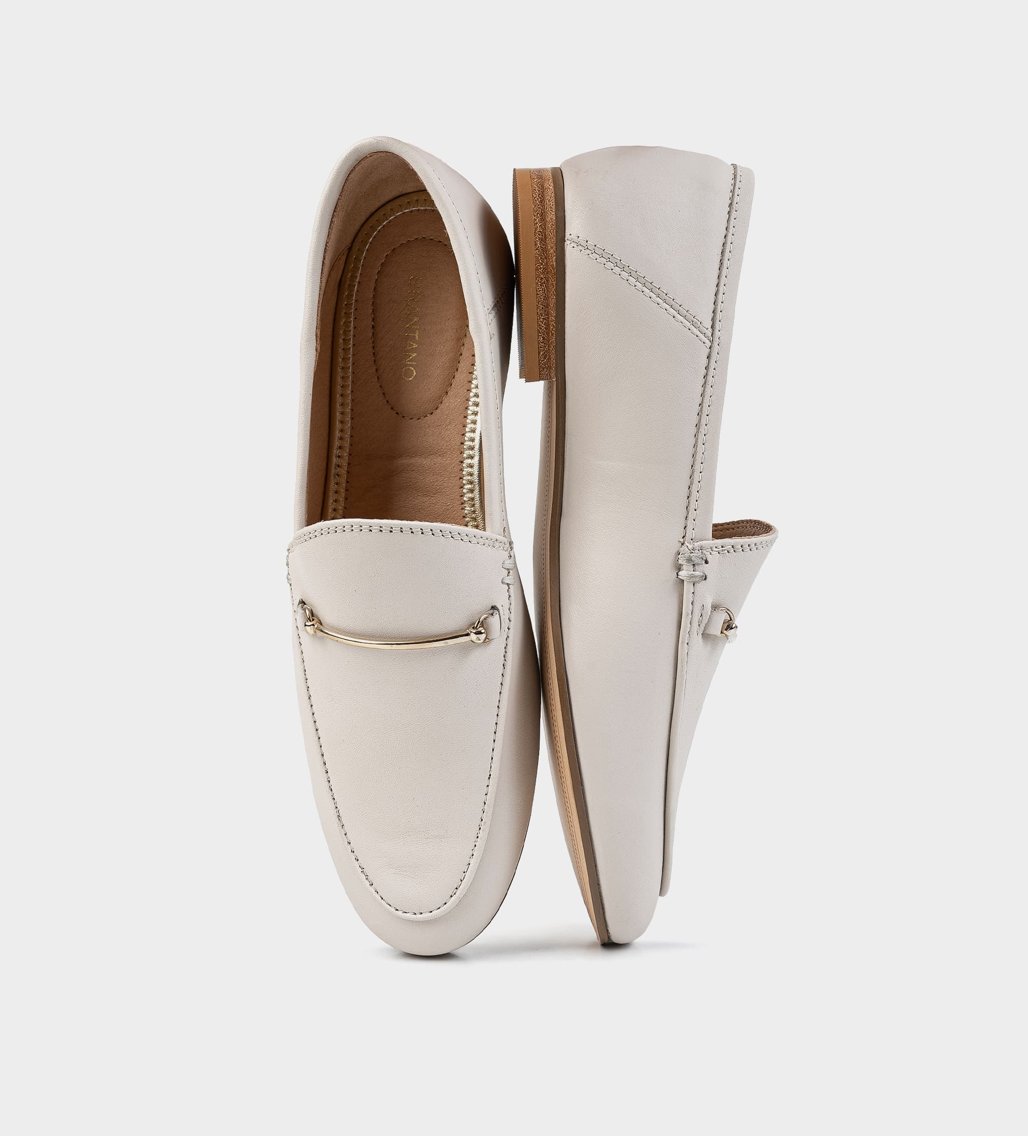 MOCASÍN HERRAJE PIEL BLANCO