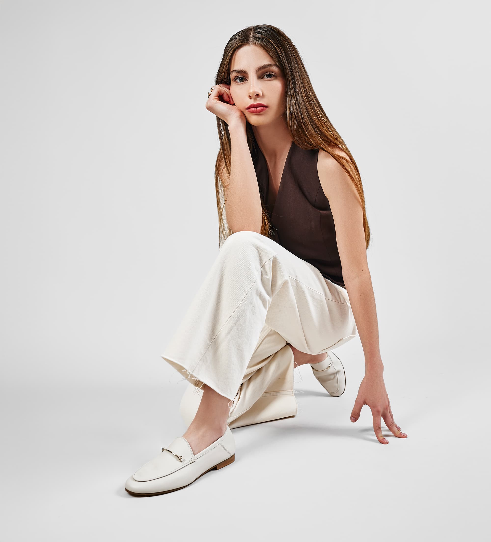 MOCASÍN HERRAJE PIEL BLANCO