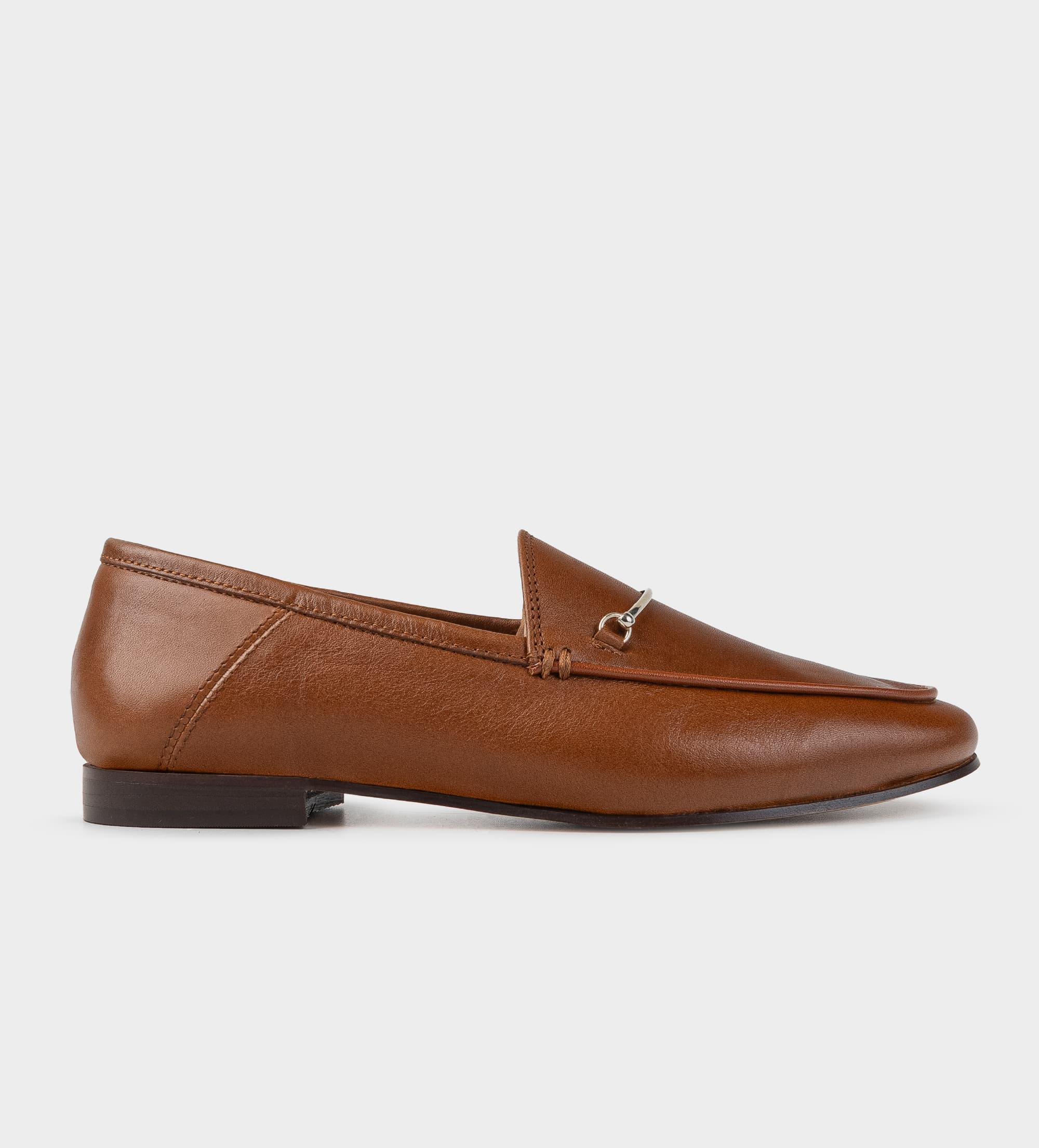 MOCASÍN HERRAJE PIEL CAFÉ