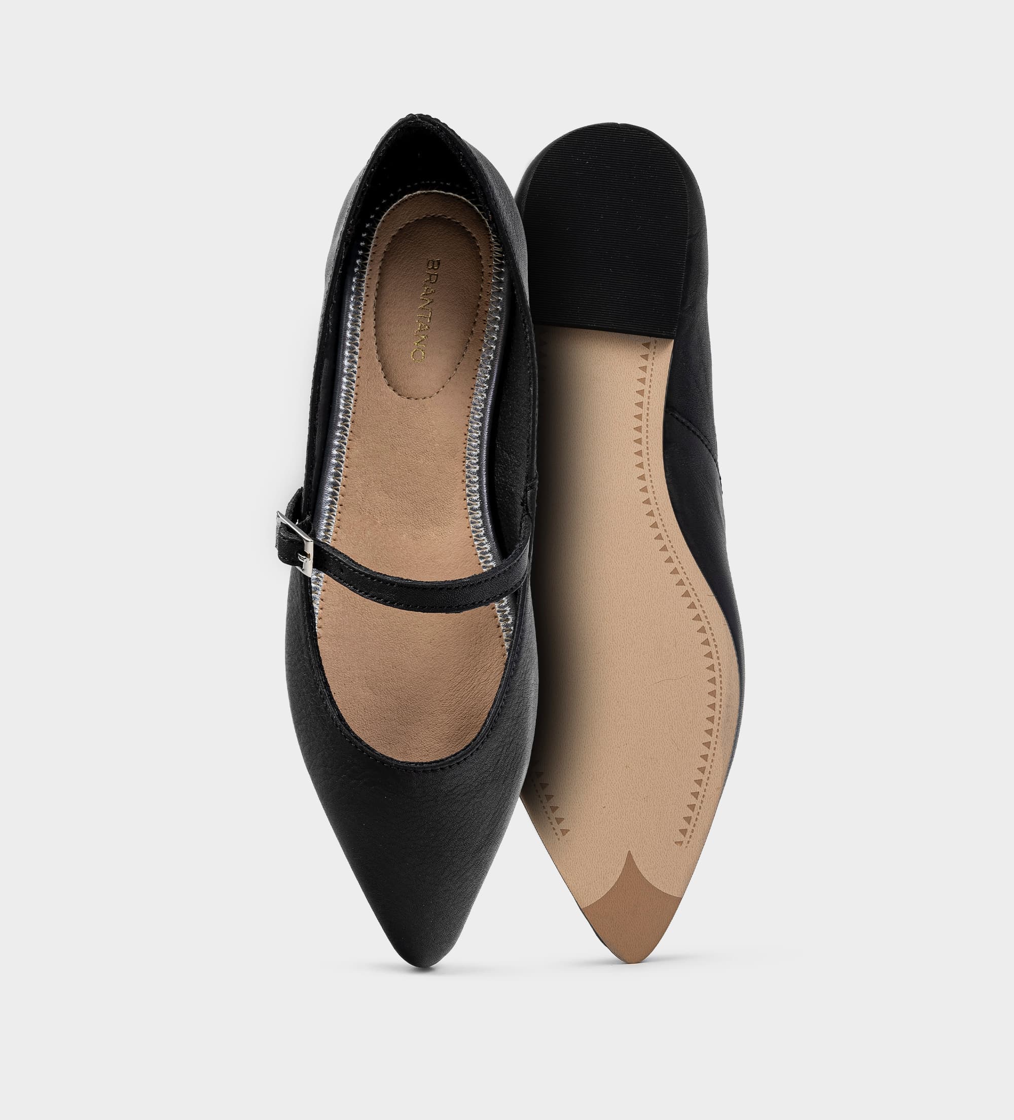BALERINA MARY JANE PIEL NEGRO