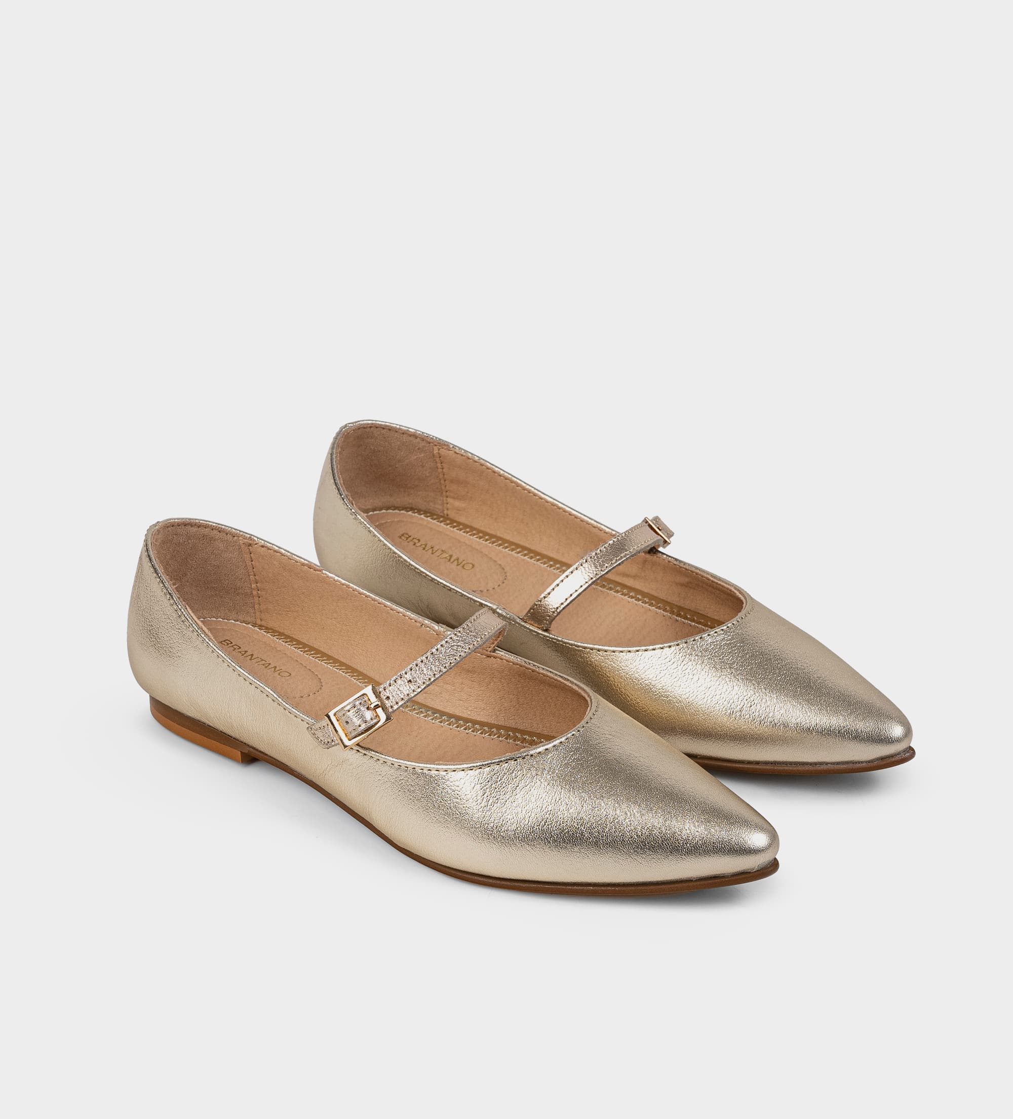 BALERINA MARY JANE PIEL ORO
