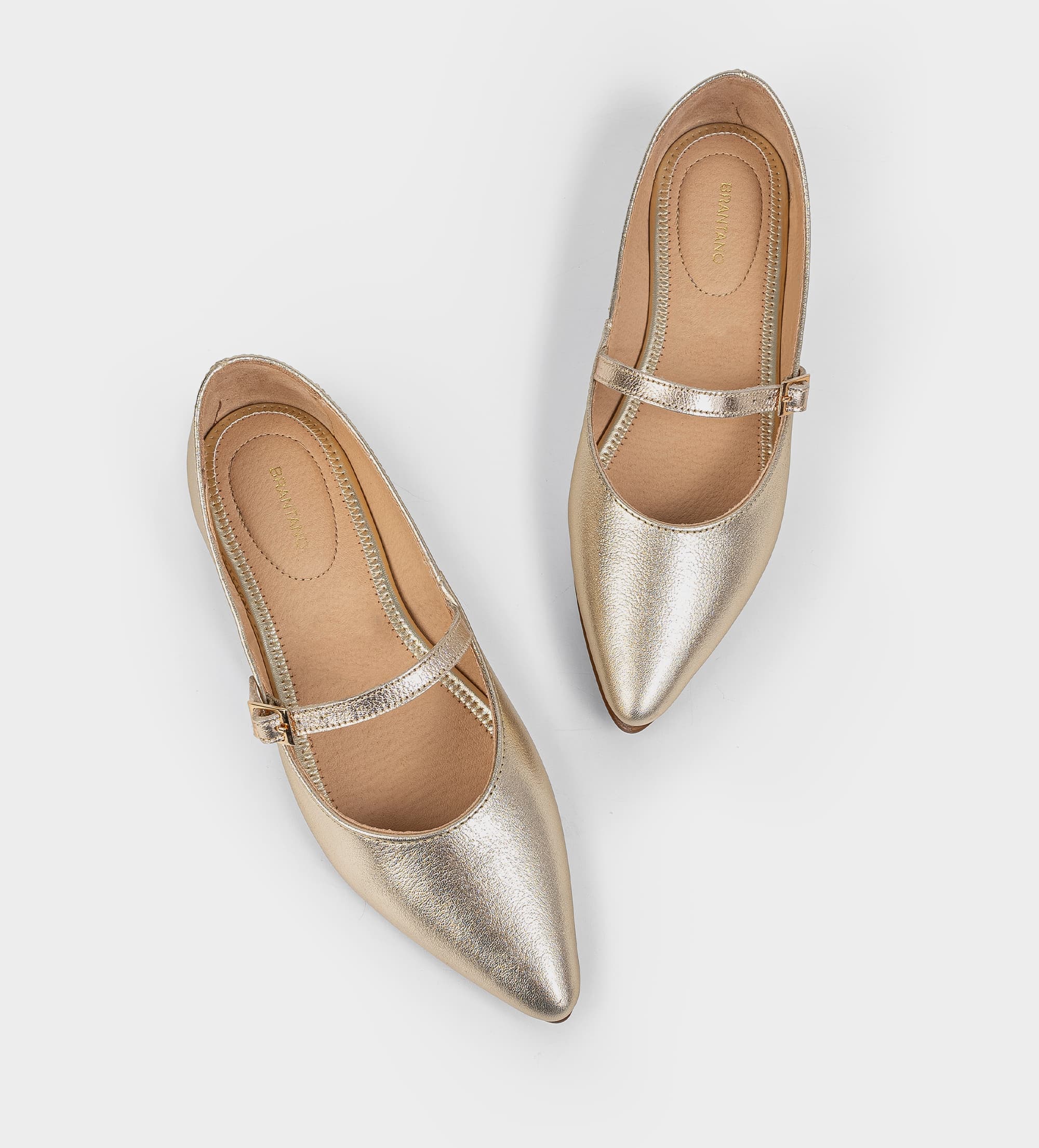 BALERINA MARY JANE PIEL ORO
