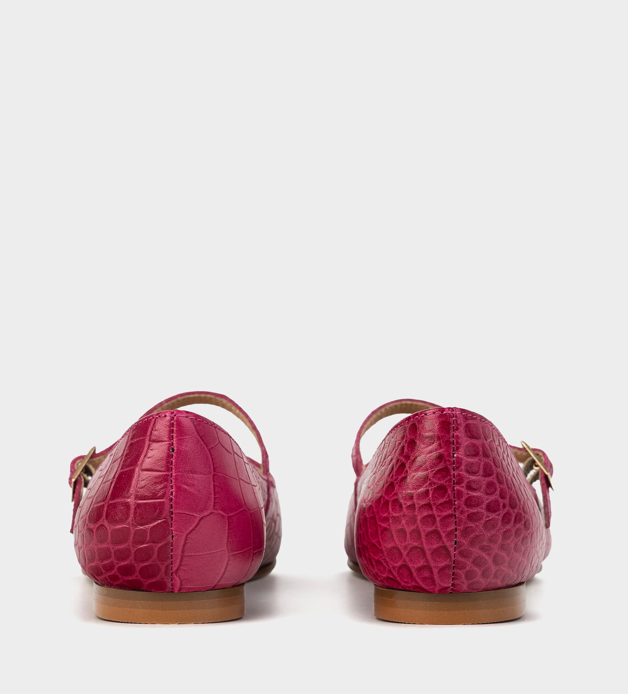 BALERINA MARY JANE TEXTURA PIEL ROSA