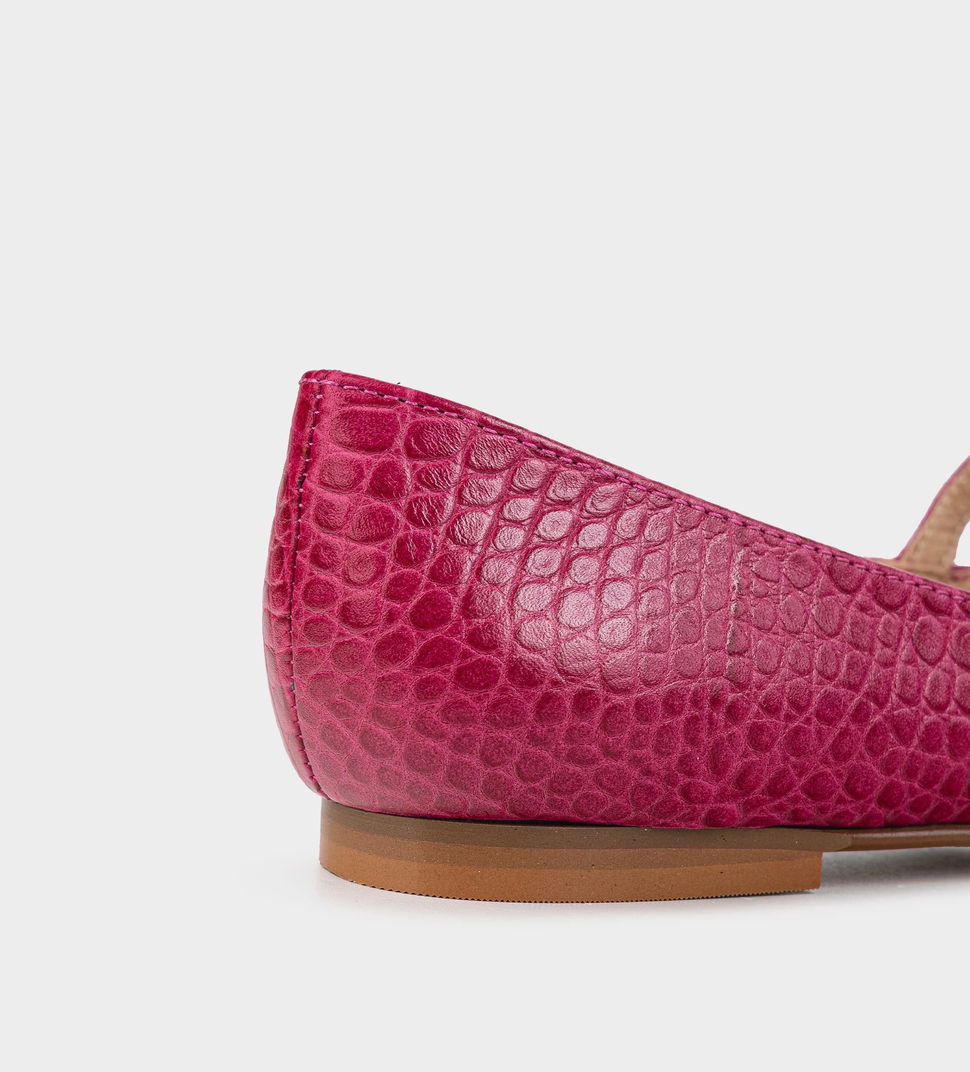 BALERINA MARY JANE TEXTURA PIEL ROSA