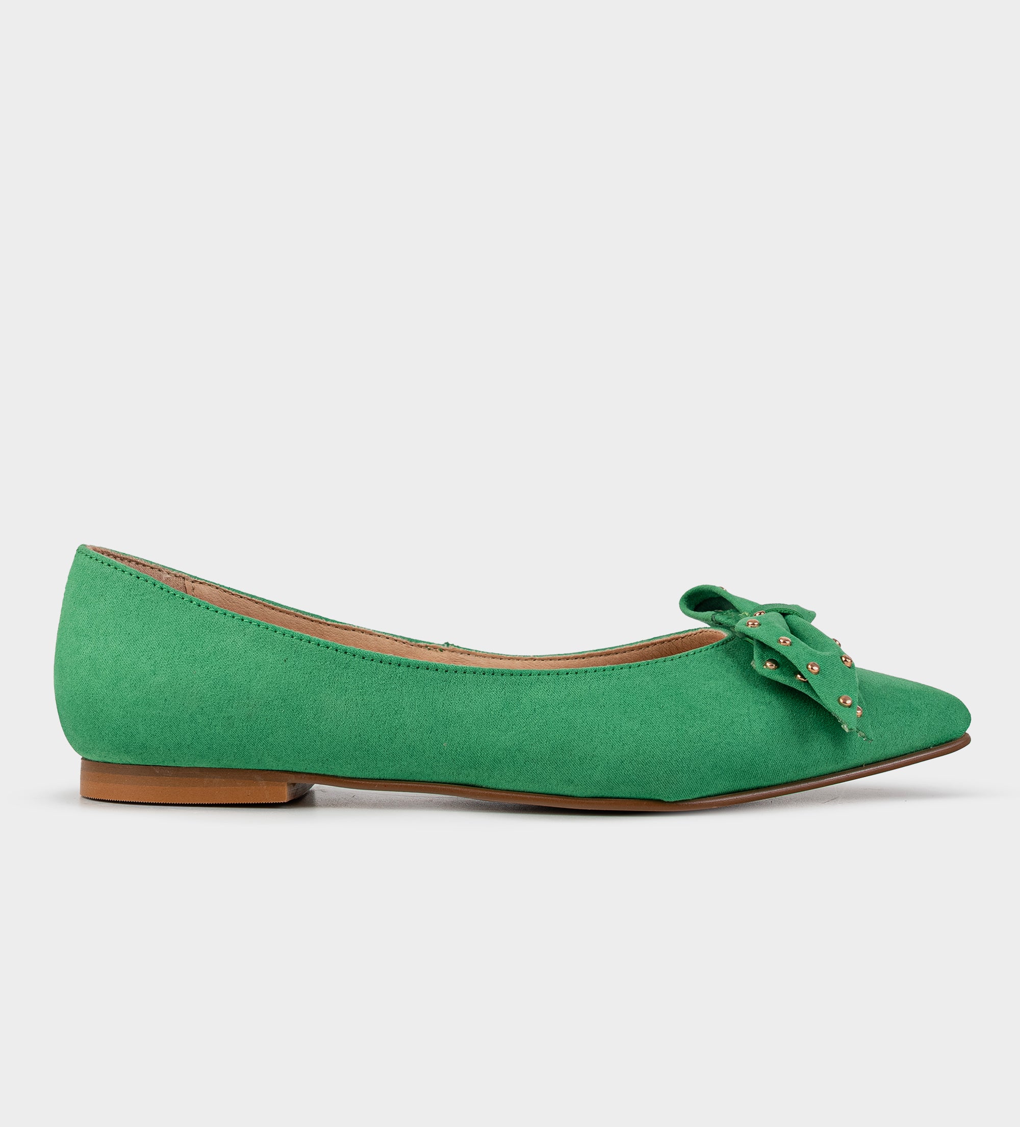 BALERINA PLANA MOÑO VERDE