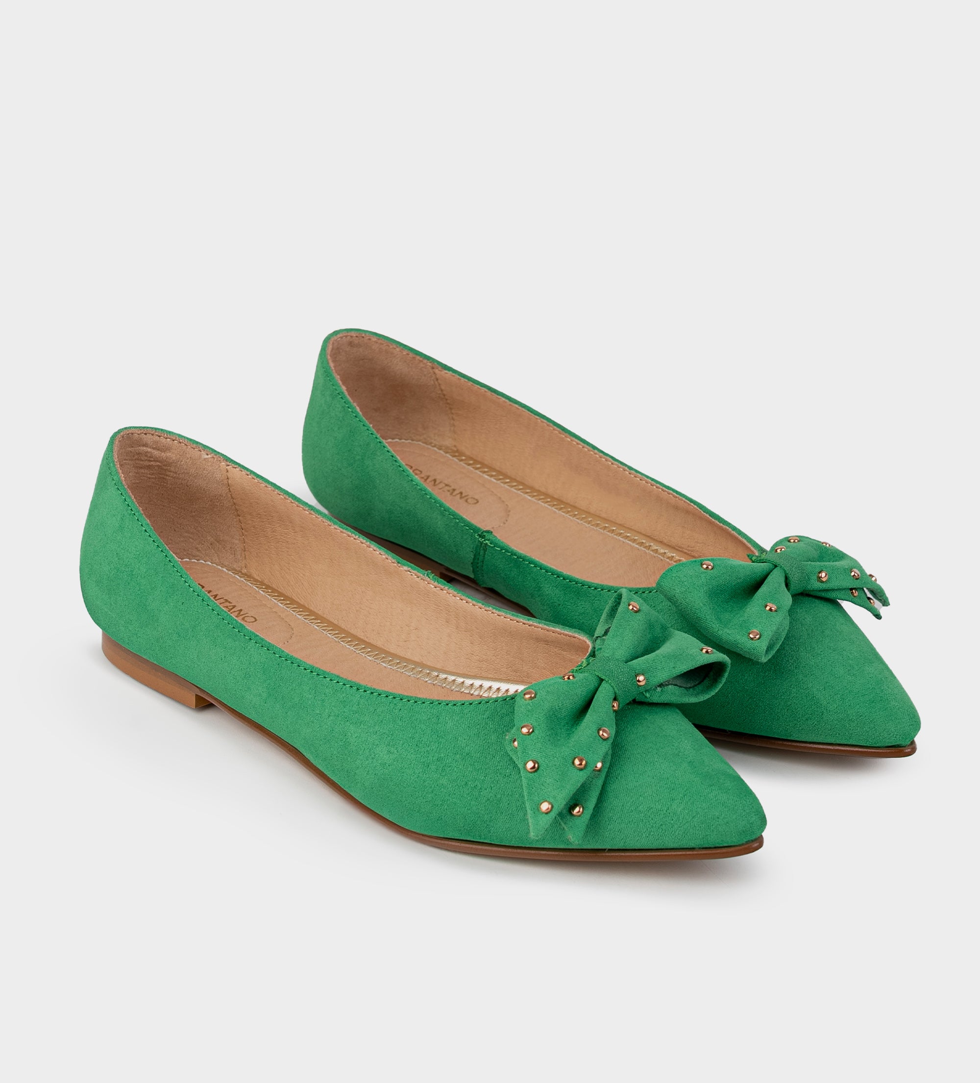 BALERINA PLANA MOÑO VERDE