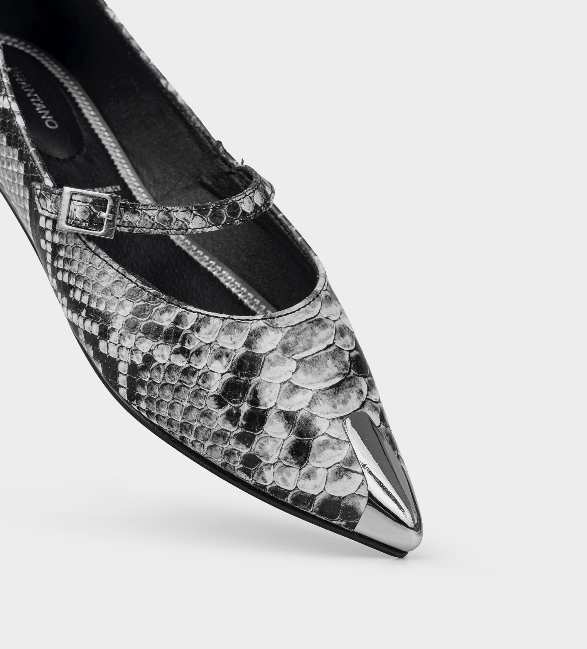 BALLERINA MARY JANE PIEL GRIS ANIMAL PRINT