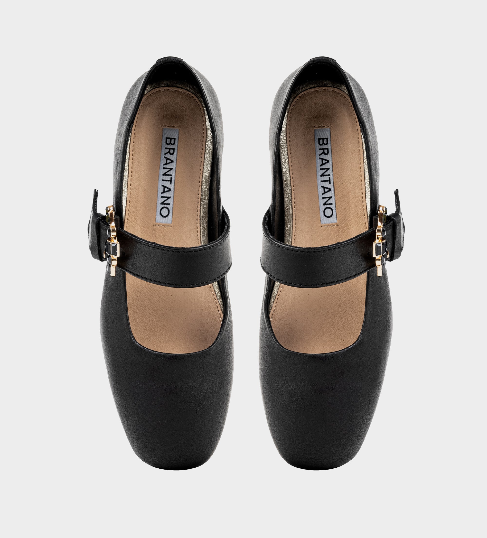 BALERINA BROCHE PEDRERÍA PIEL NEGRO
