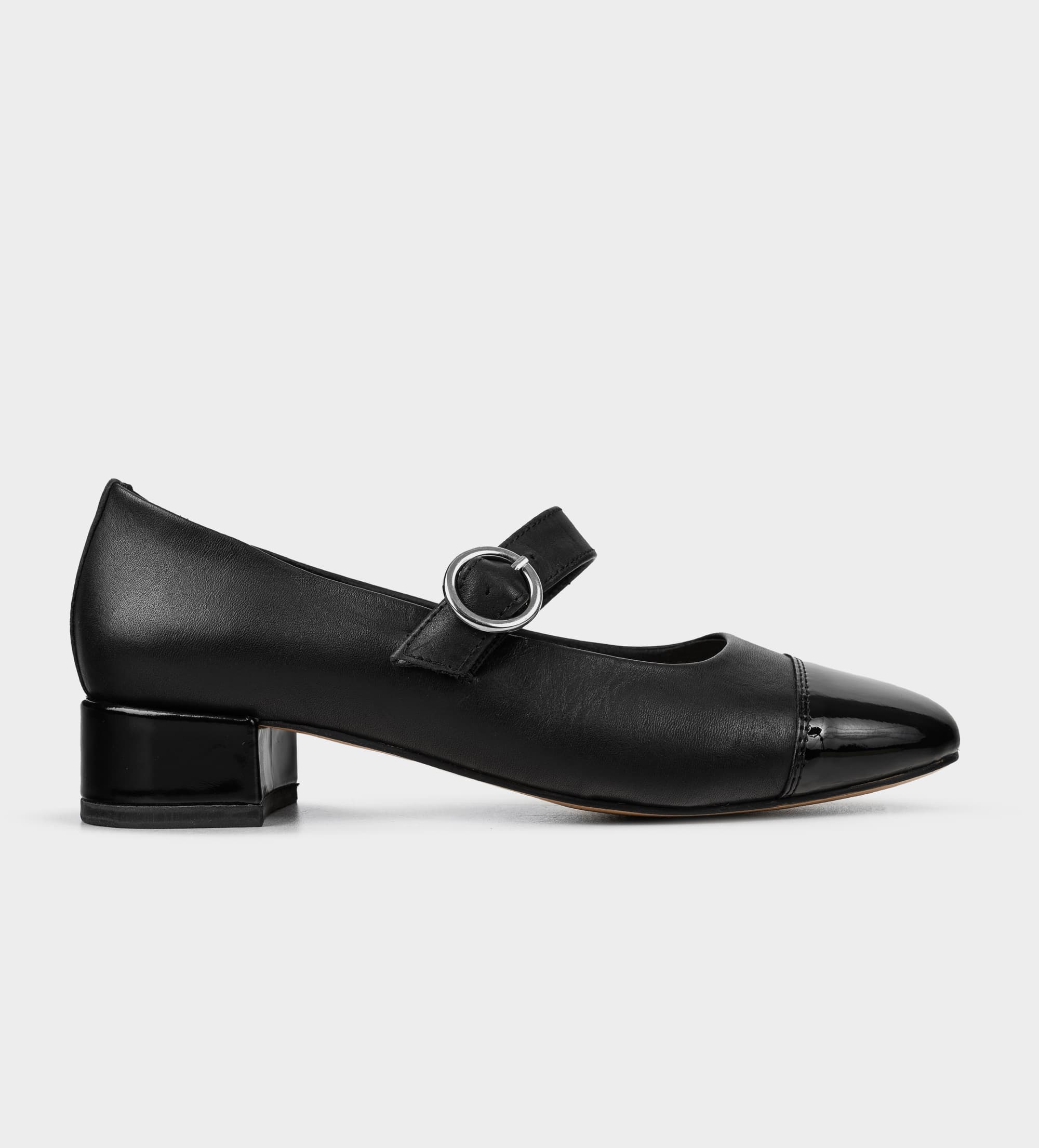ZAPATO TACÓN PIEL NEGRO