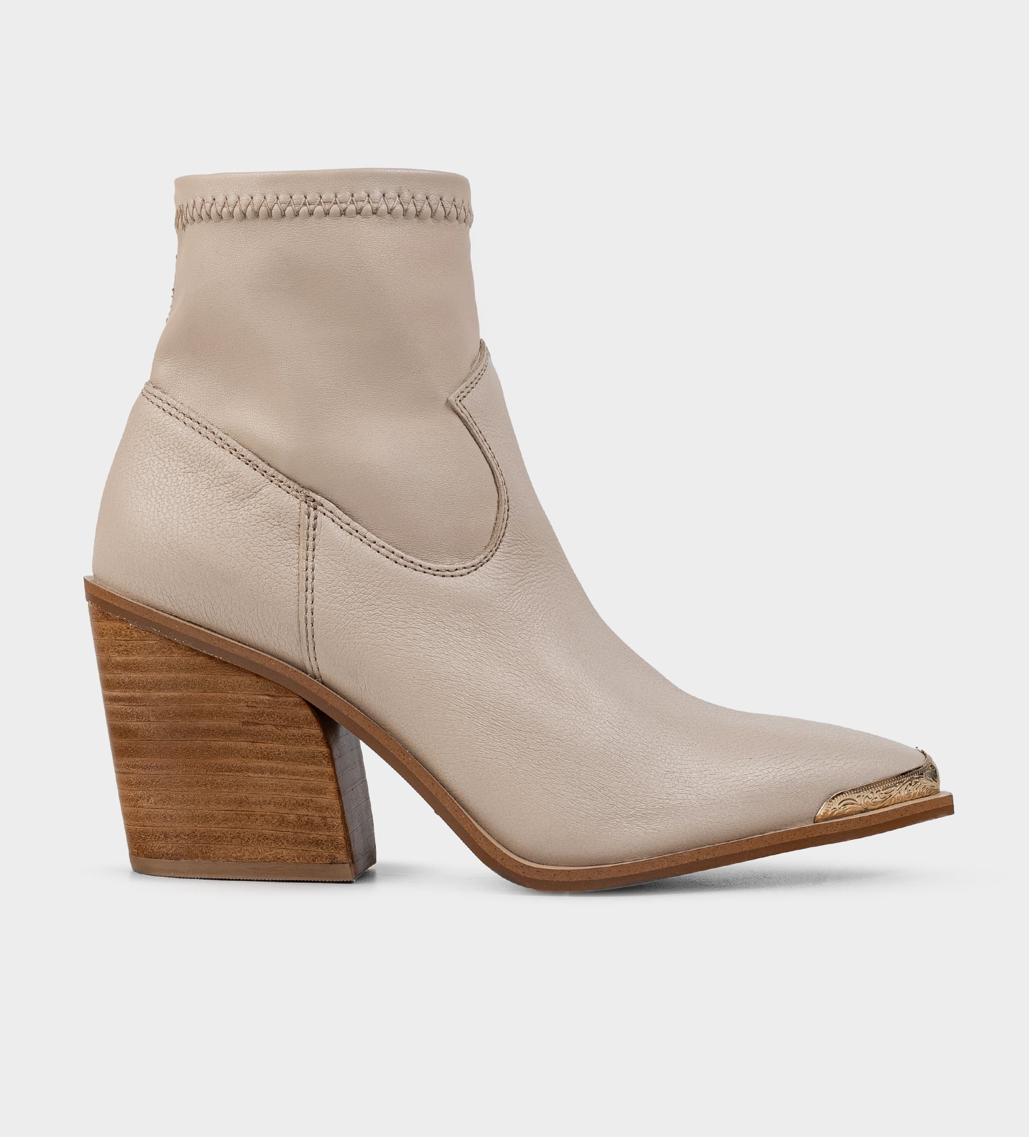 BOTÍN WESTERN STRETCH PIEL BEIGE