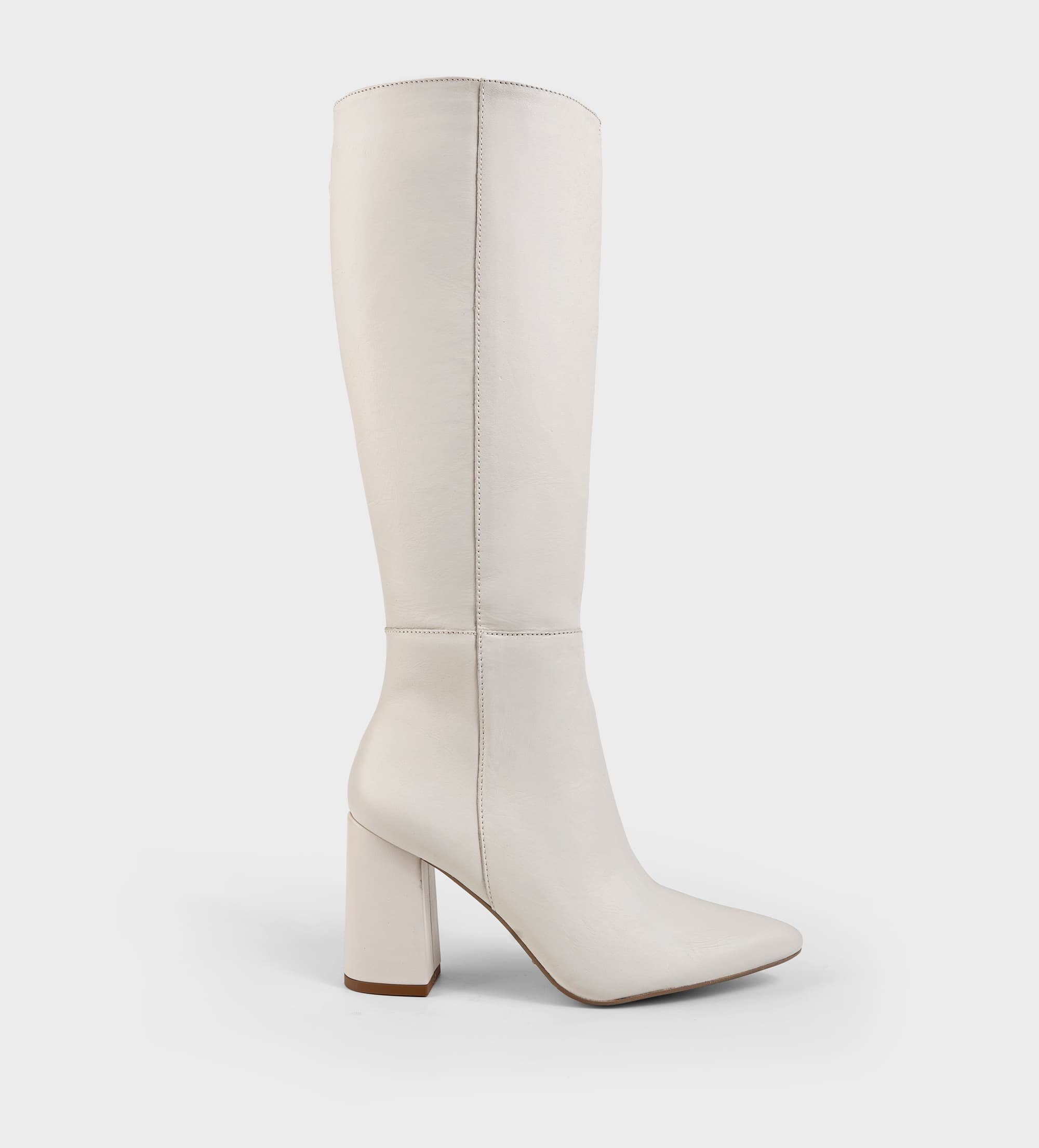 BOTA ALTA PIEL BLANCO