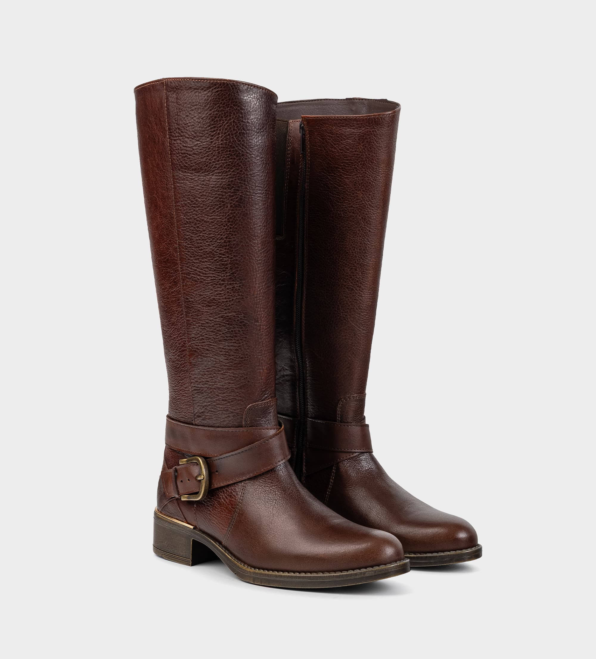 BOTA ALTA ECUESTRE PIEL CAFÉ