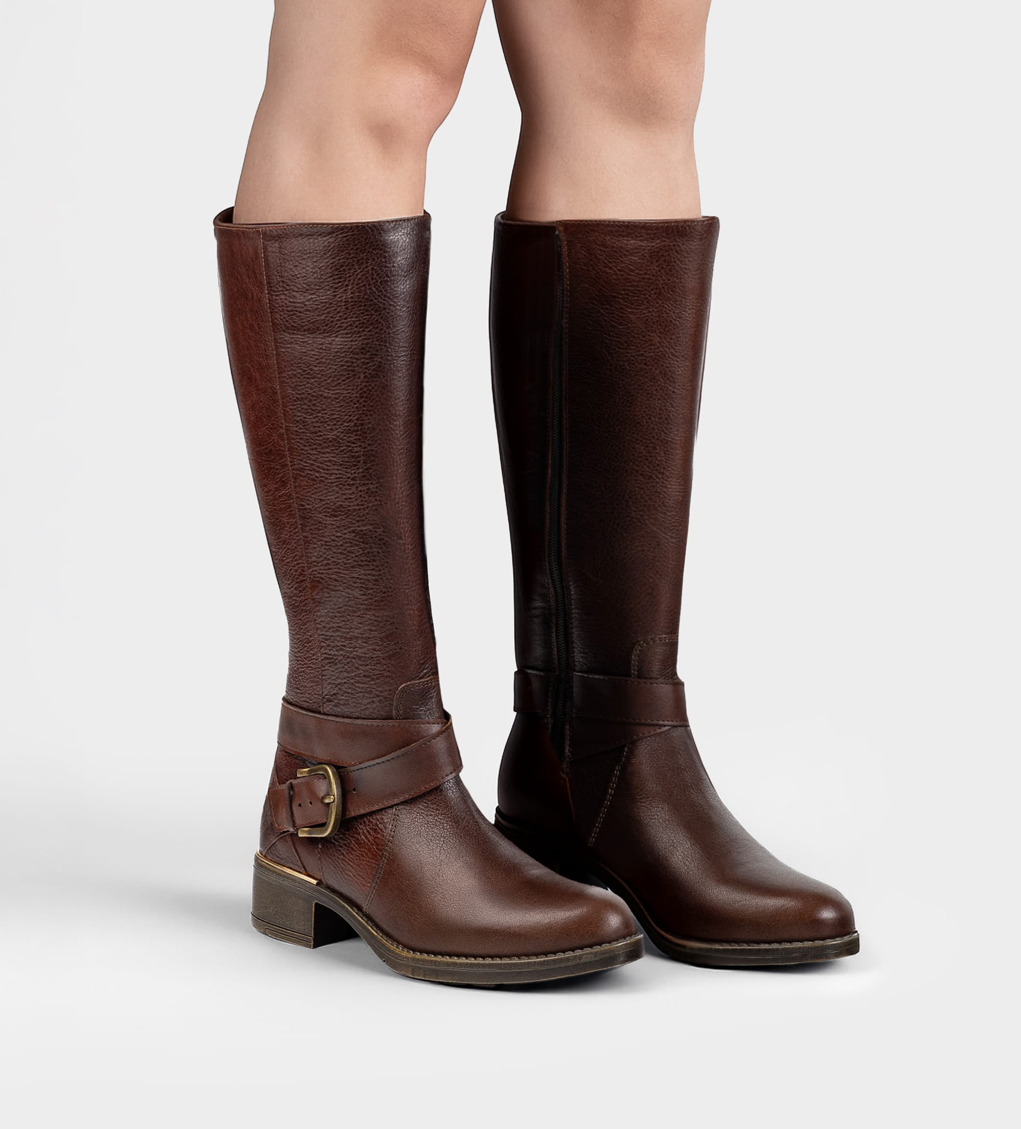 BOTA ALTA ECUESTRE PIEL CAFÉ