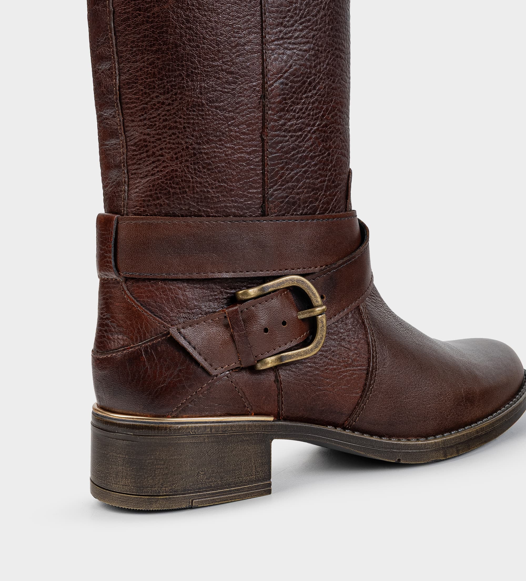 BOTA ALTA ECUESTRE PIEL CAFÉ