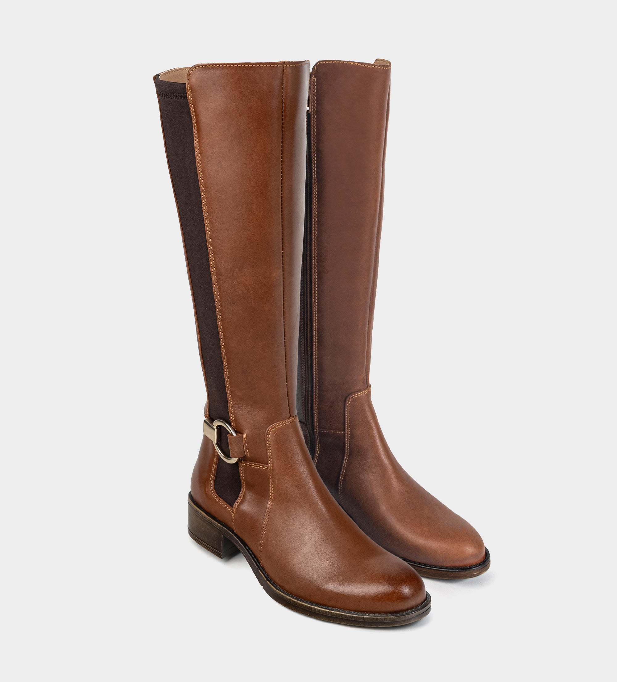 HIGH-BOOTS HEBILLA ECUESTRE PIEL CAFÉ