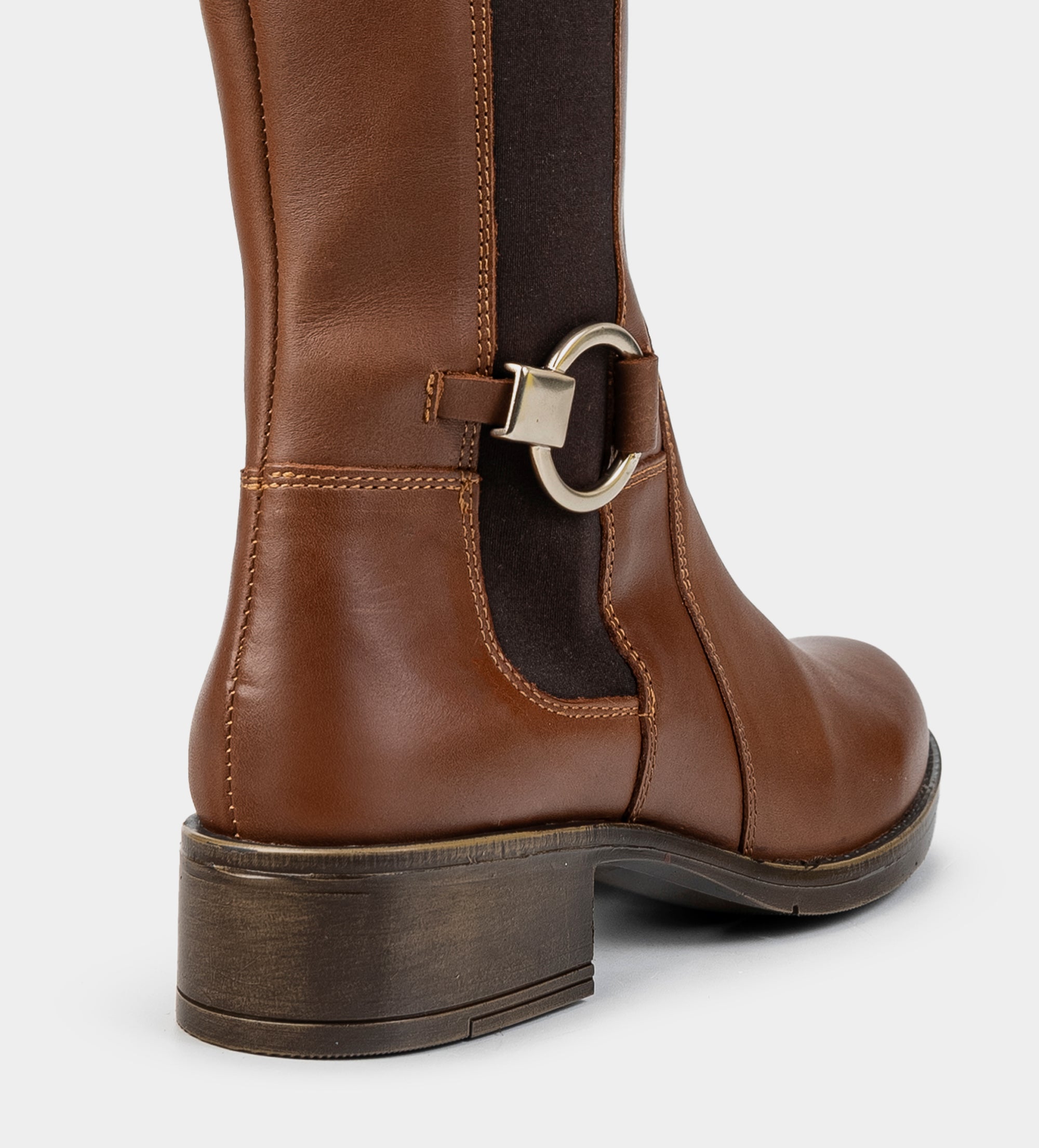 HIGH-BOOTS HEBILLA ECUESTRE PIEL CAFÉ