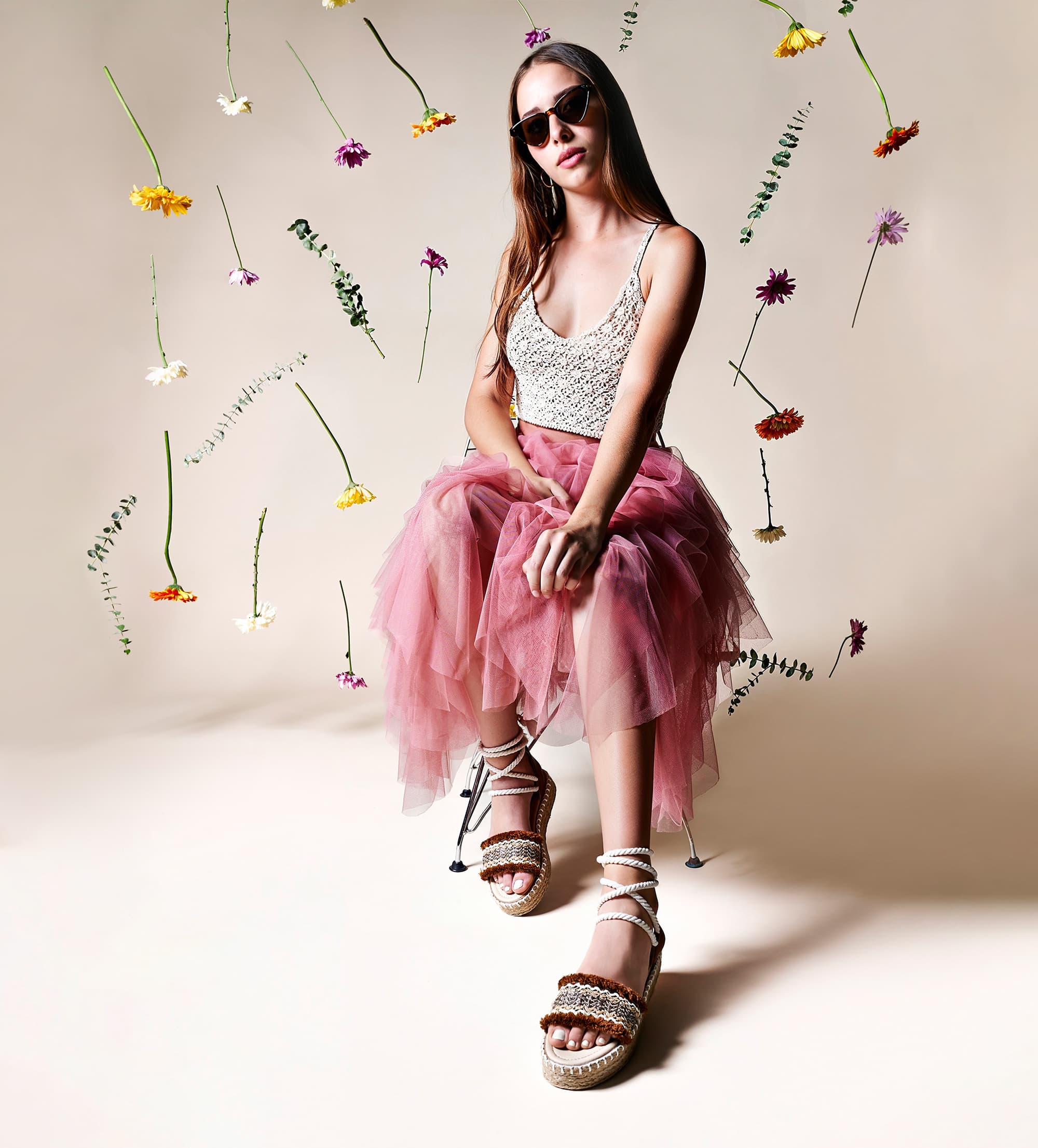 SANDALIA FLAT TEJIDO CAMEL