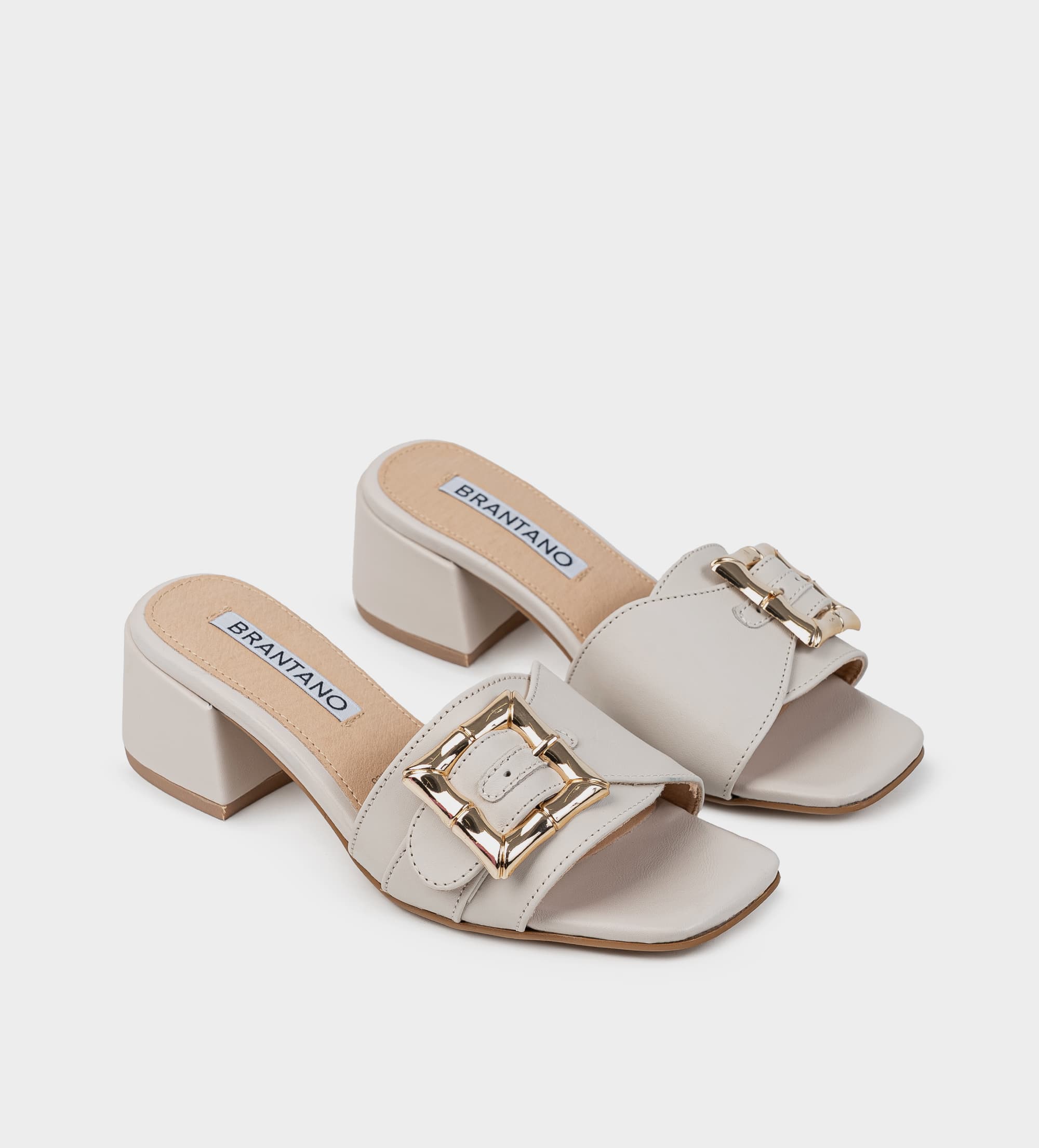 SANDALIA MULE TACÓN PIEL BLANCO