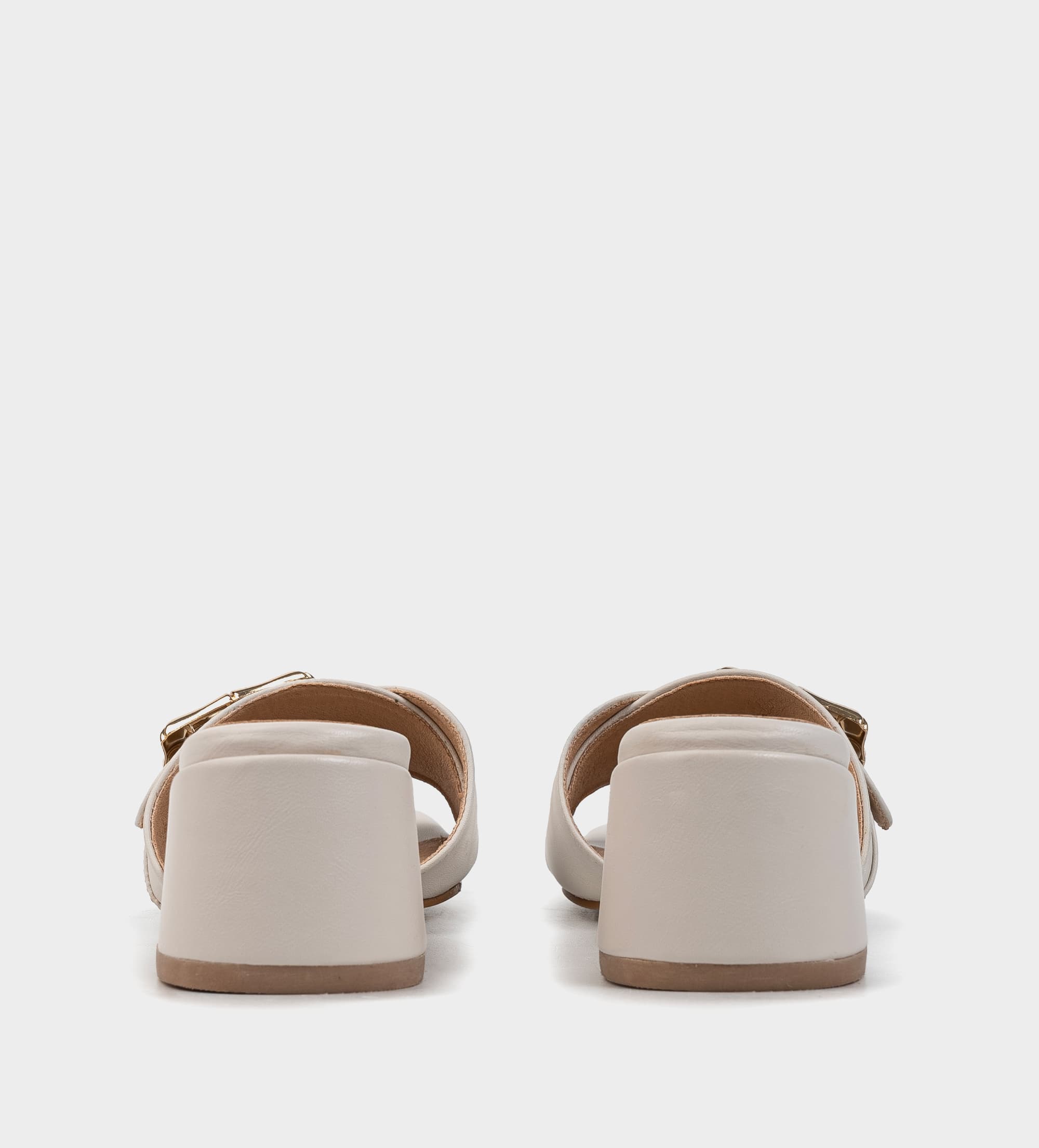 SANDALIA MULE TACÓN PIEL BLANCO