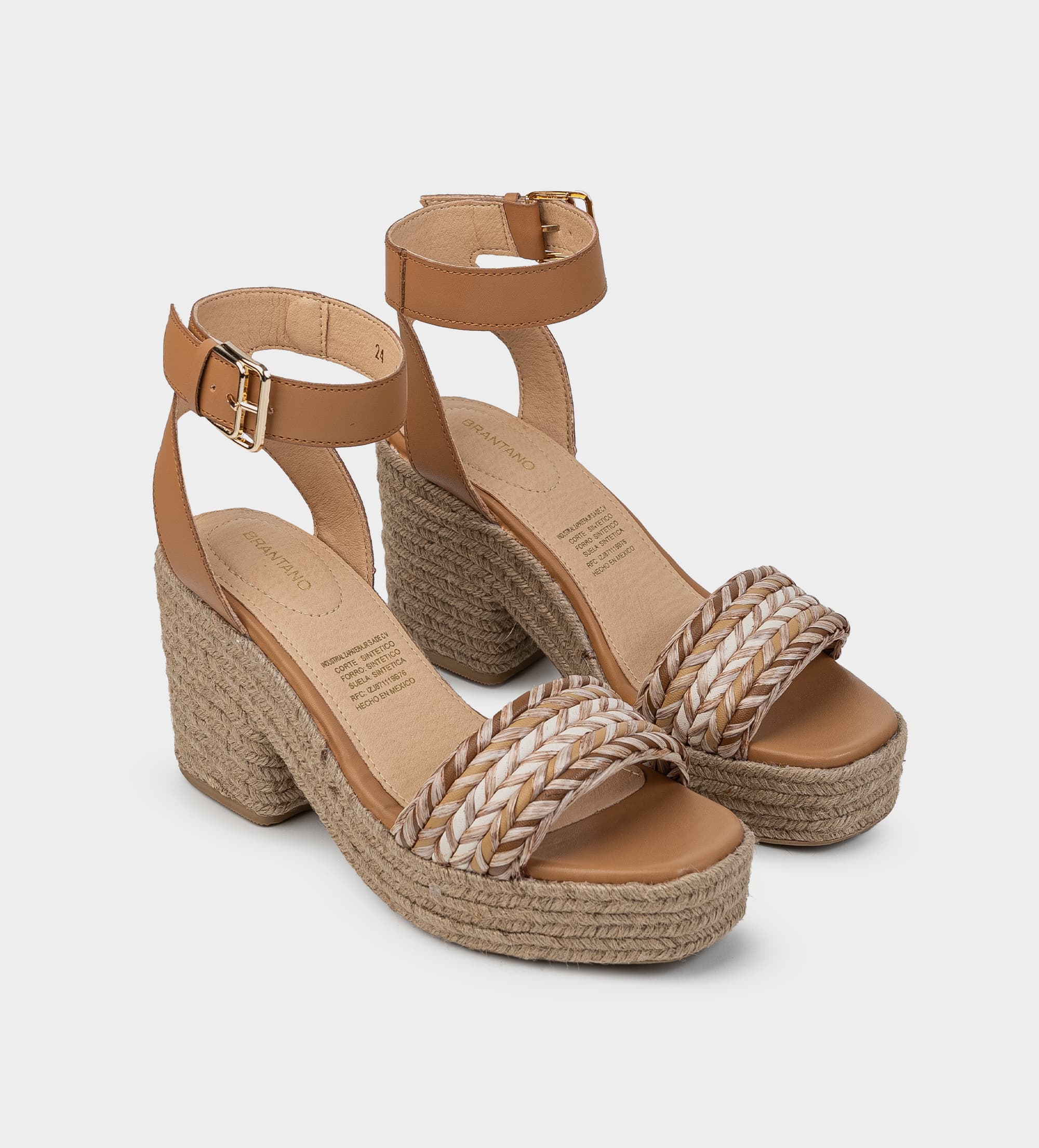 SANDALIA PLATAFORMA YUTE CAFÉ