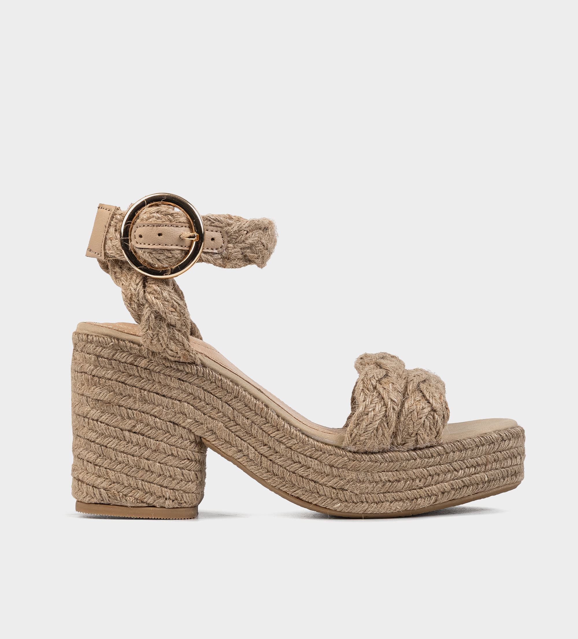SANDALIAS PLATAFORMA YUTE NATURAL – - Main Image