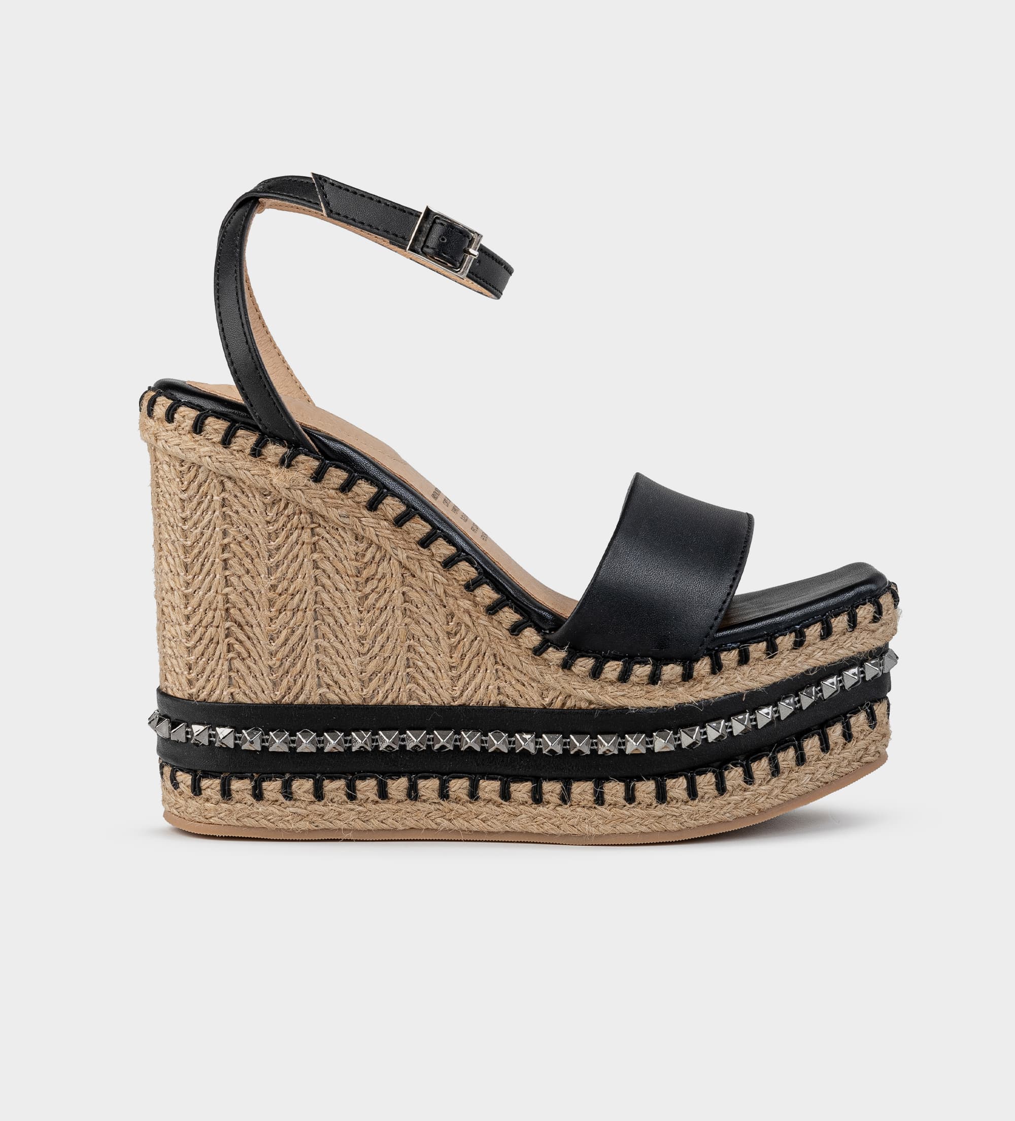 SANDALIA PLATAFORMA YUTE NEGRO