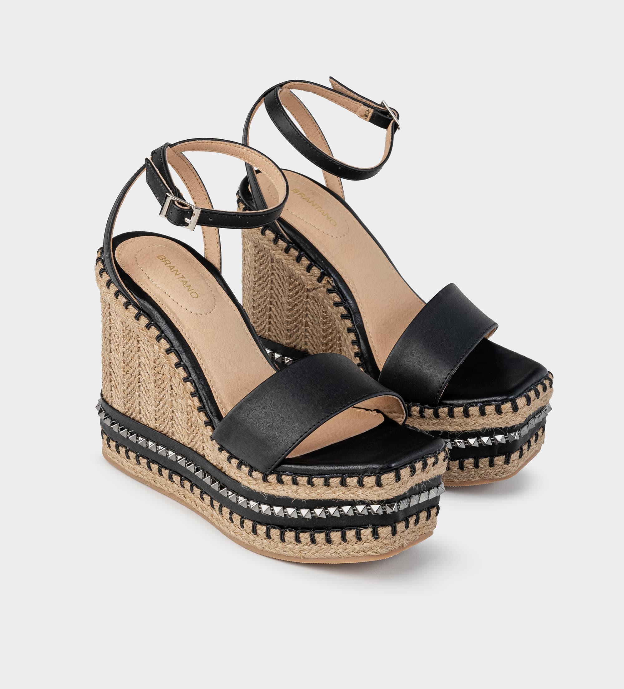 SANDALIA PLATAFORMA YUTE NEGRO