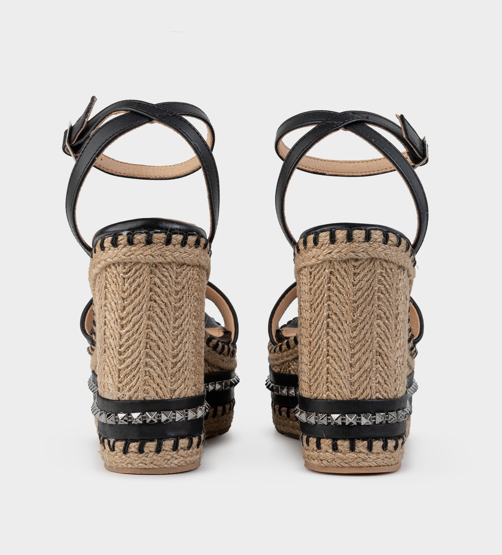 SANDALIA PLATAFORMA YUTE NEGRO