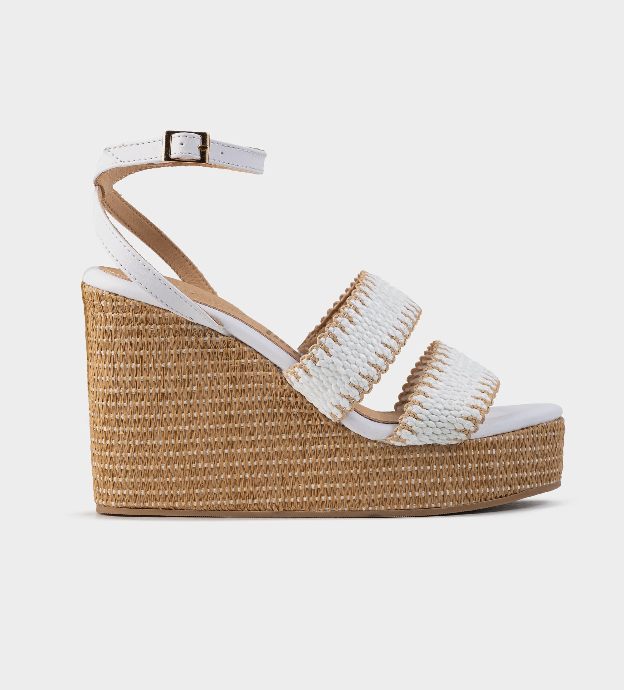 SANDALIA PLATAFORMA TEXTIL BLANCO