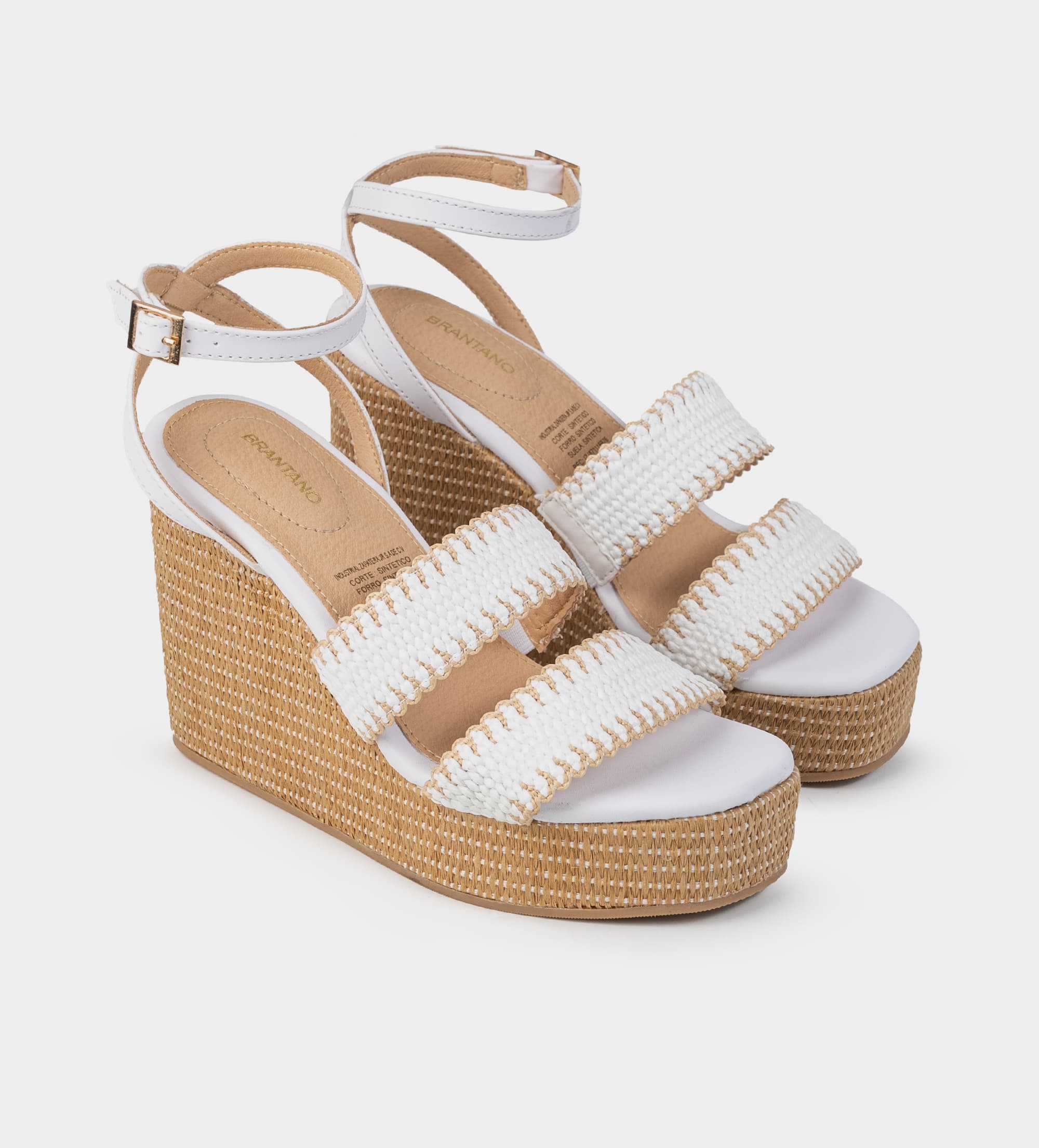 SANDALIA PLATAFORMA TEXTIL BLANCO