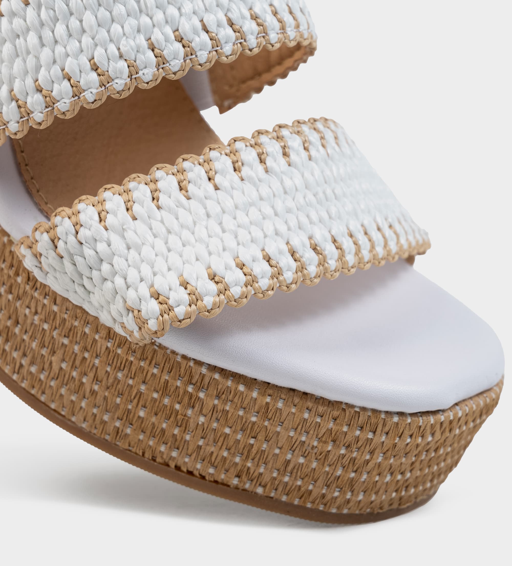 SANDALIA PLATAFORMA TEXTIL BLANCO