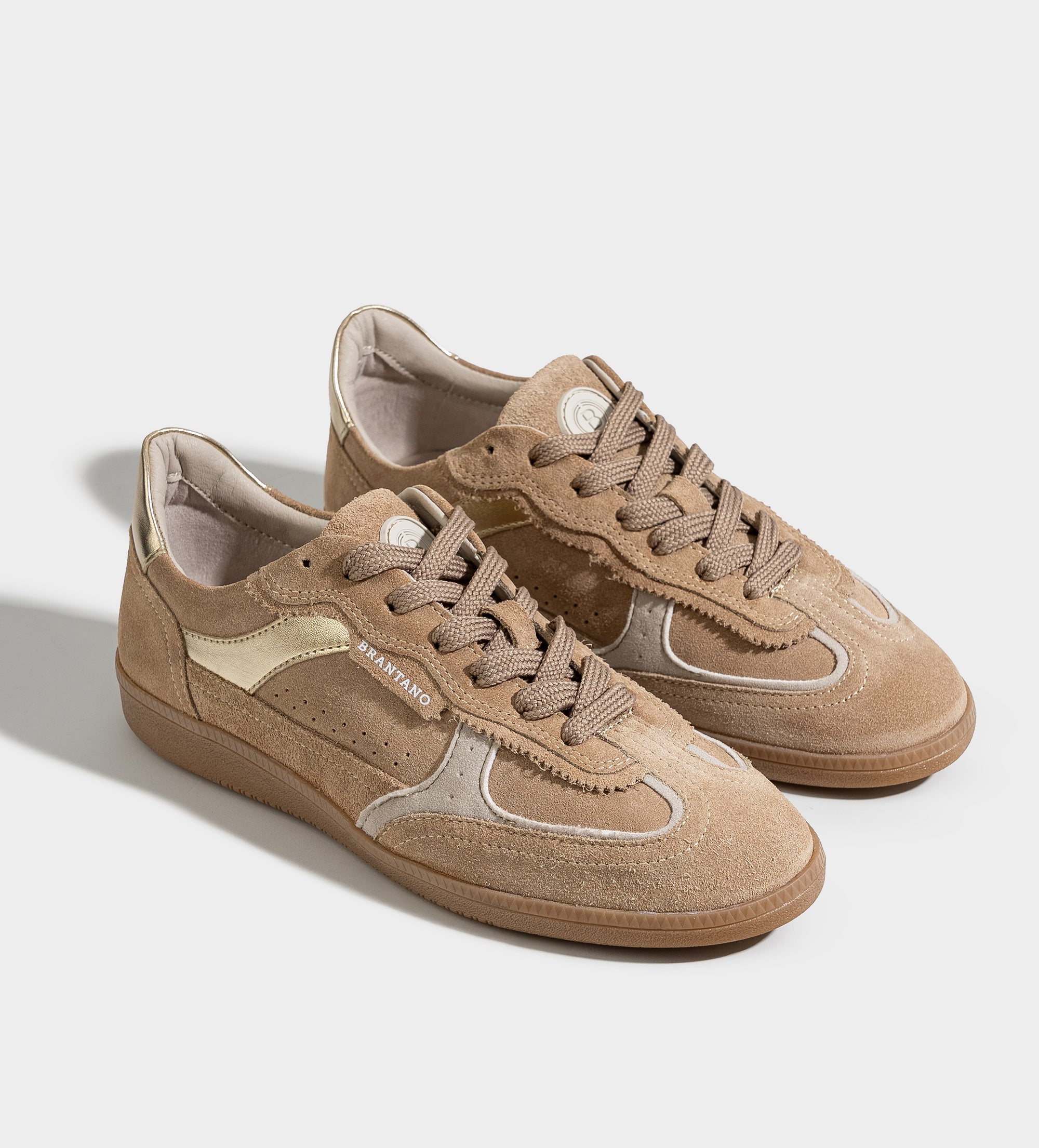 SNEAKER RETRO GAMUZA PIEL BEIGE