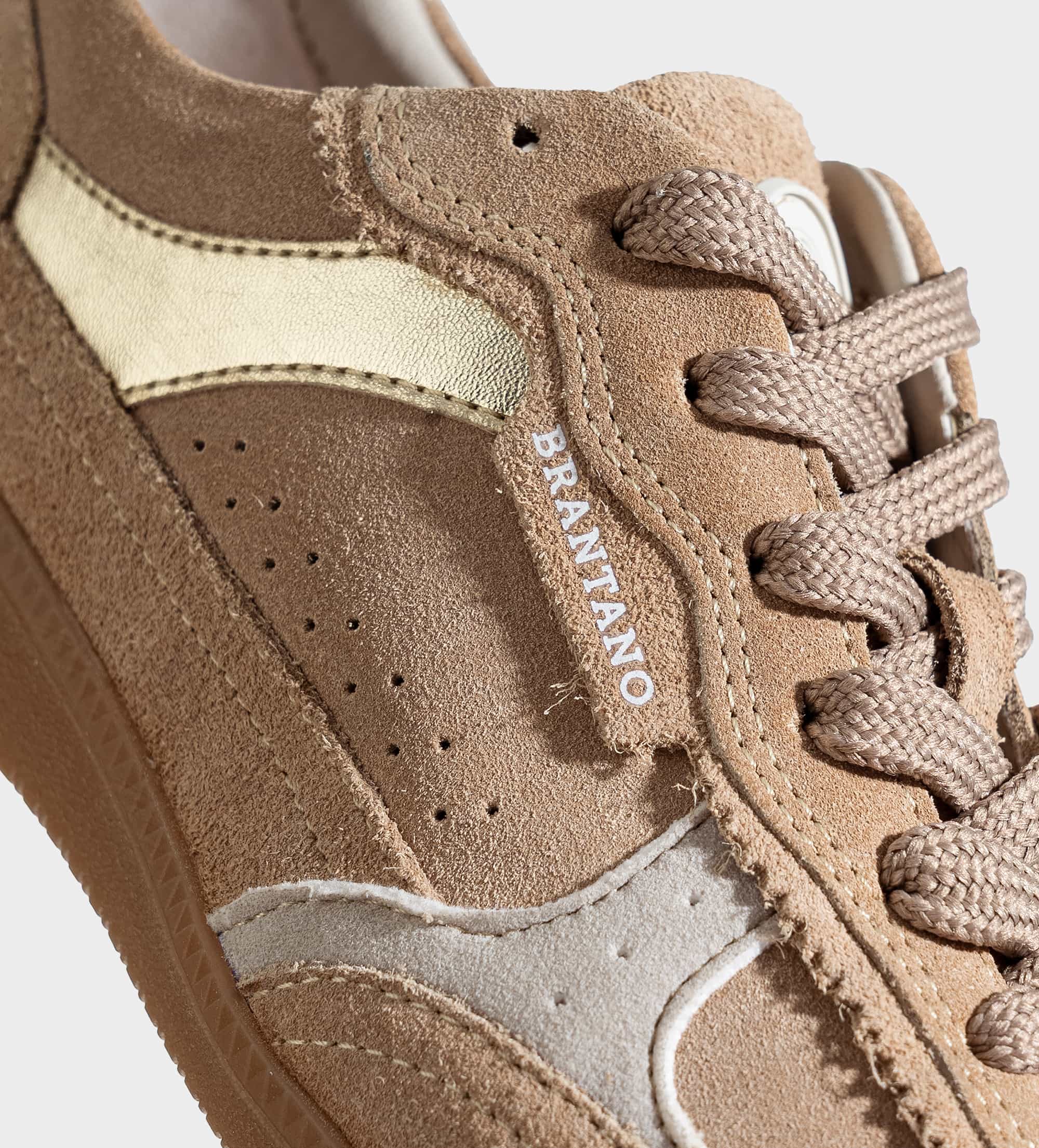 SNEAKER RETRO GAMUZA PIEL BEIGE