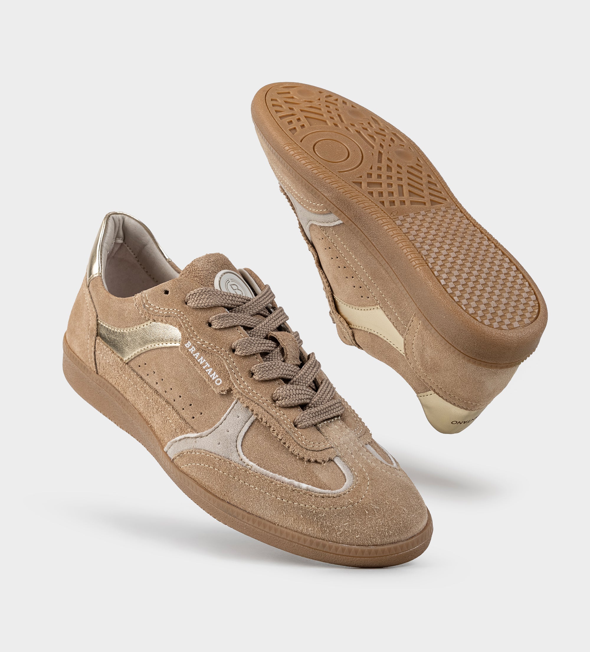 SNEAKER RETRO GAMUZA PIEL BEIGE