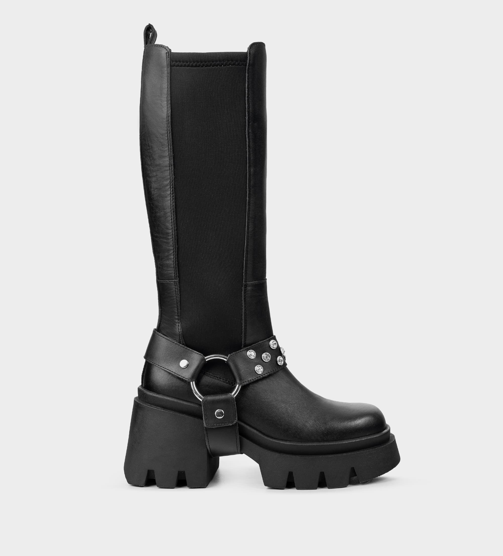 BOTA TRACK HEBILLA PIEL NEGRO