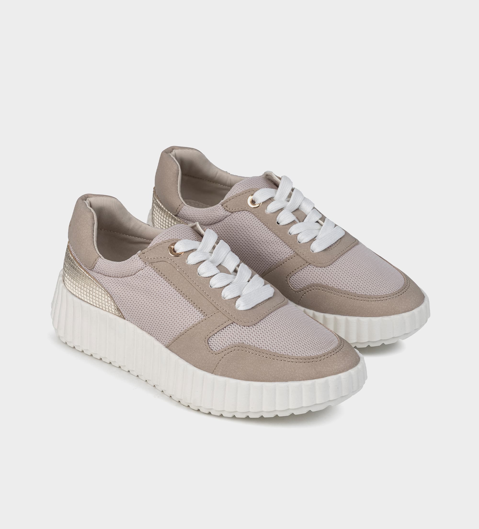 SNEAKERS PLATAFORMA TEXTIL BEIGE