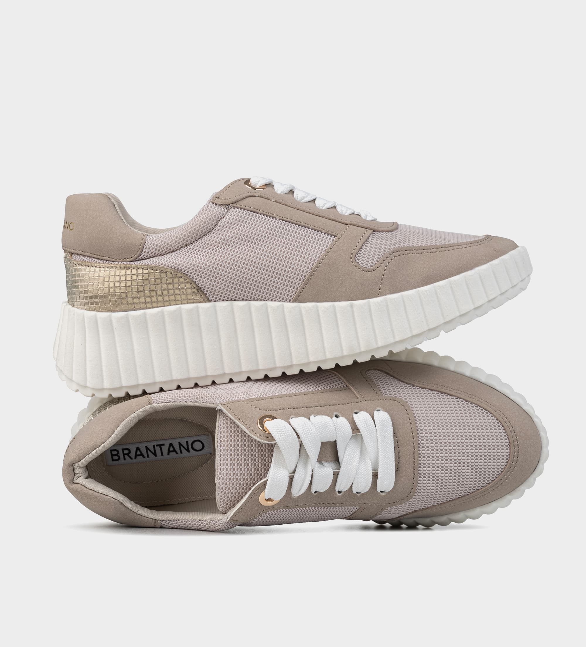 SNEAKERS PLATAFORMA TEXTIL BEIGE