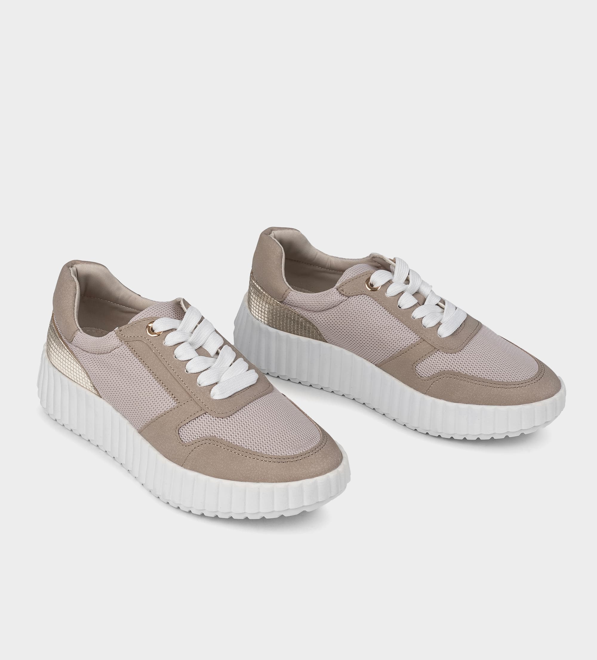 SNEAKERS PLATAFORMA TEXTIL BEIGE