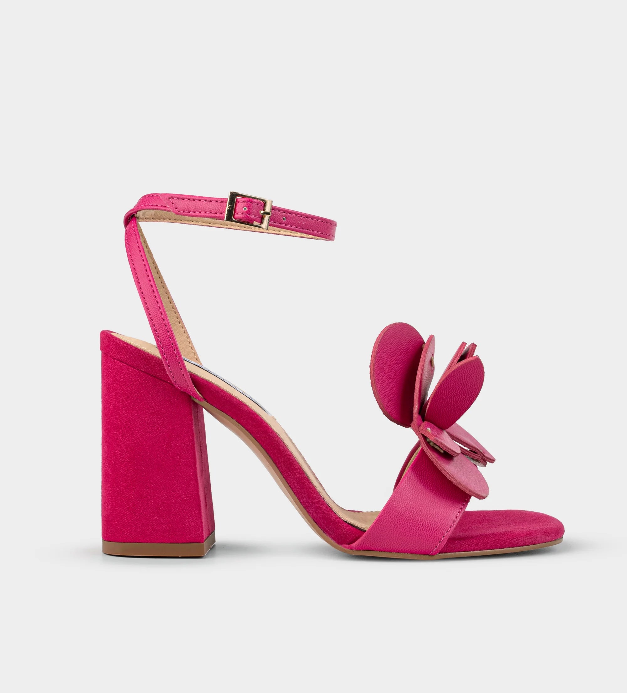 SANDALIA TACÓN FLOR ROSA