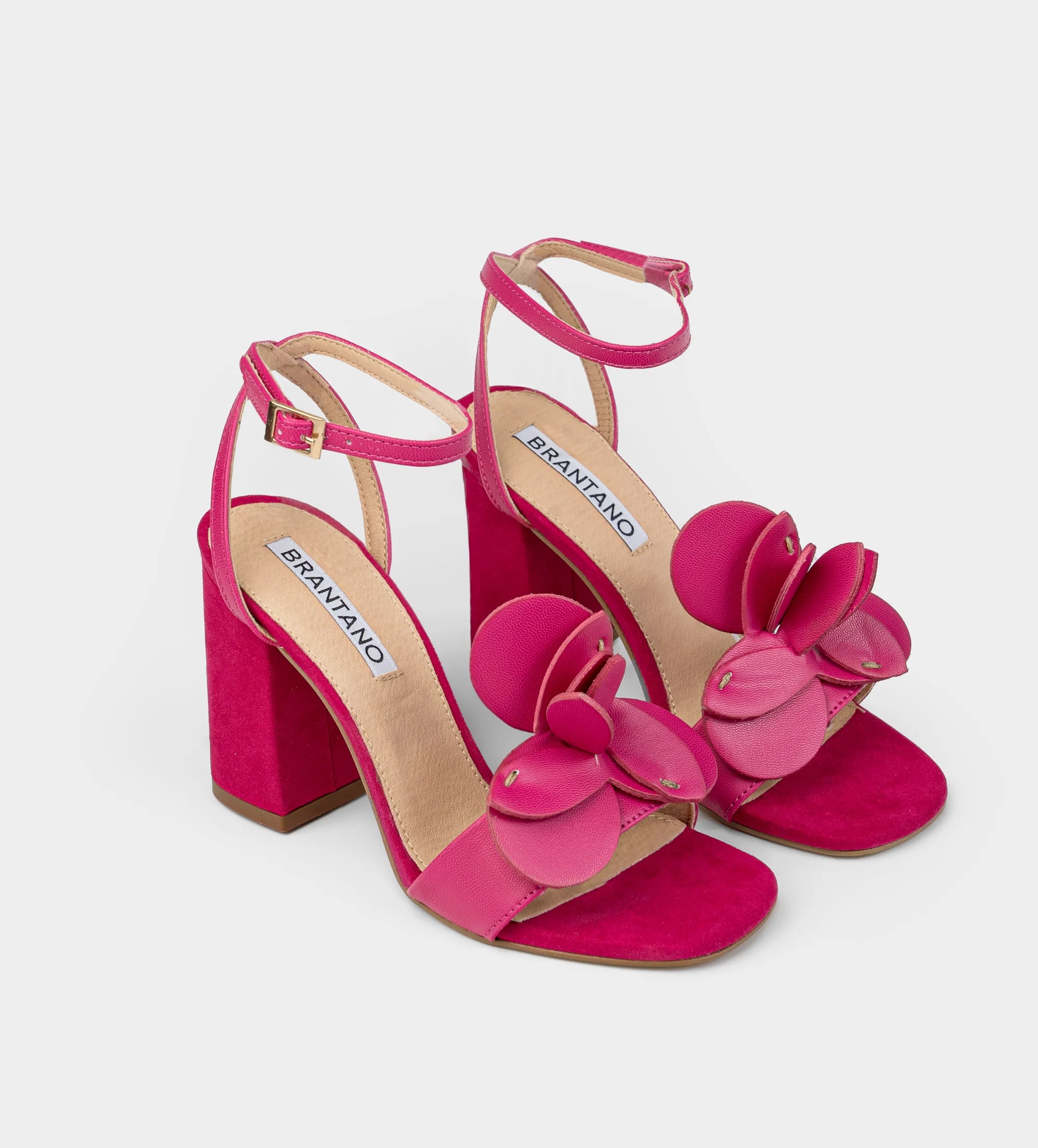 SANDALIA TACÓN FLOR ROSA