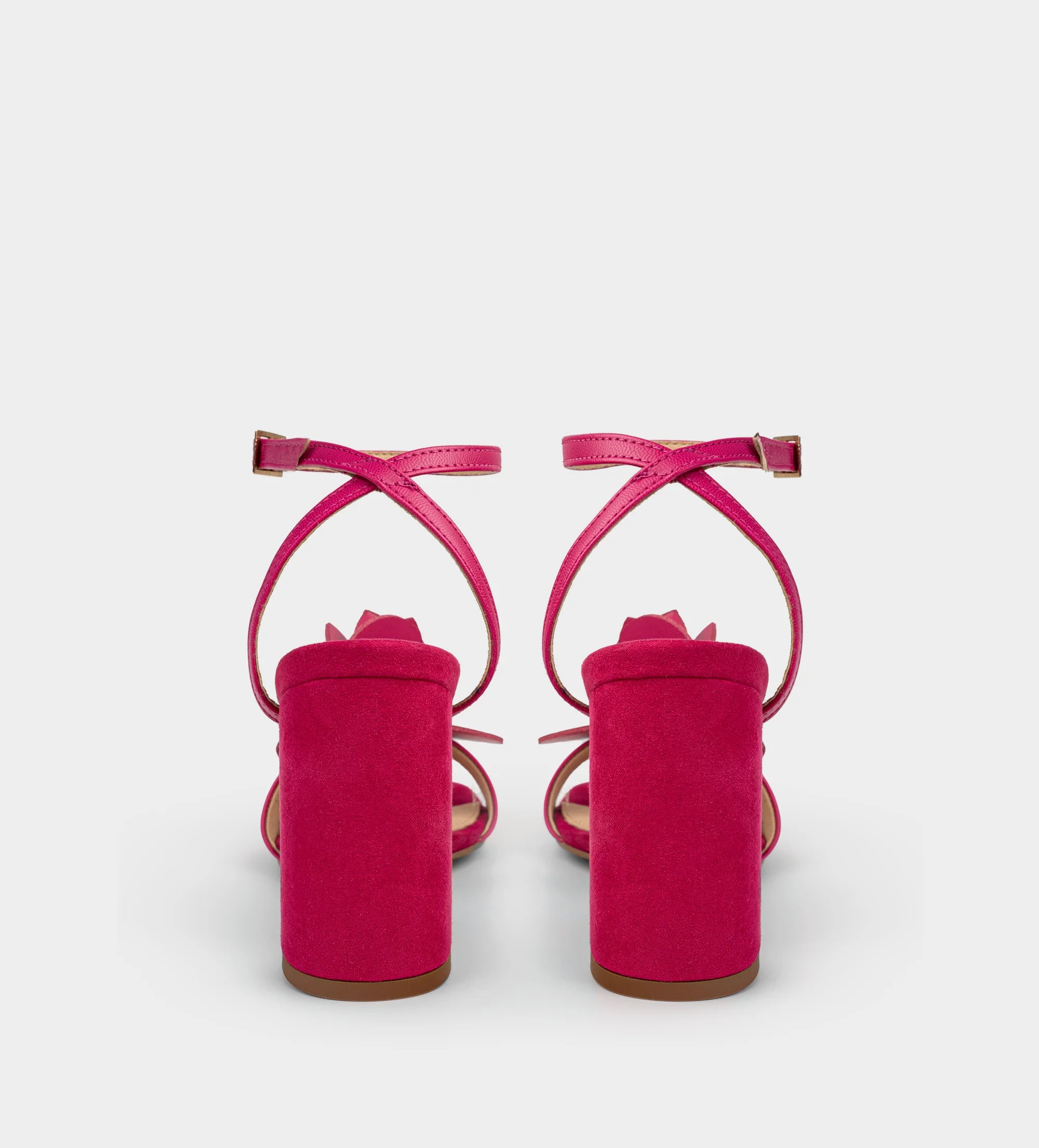SANDALIA TACÓN FLOR ROSA