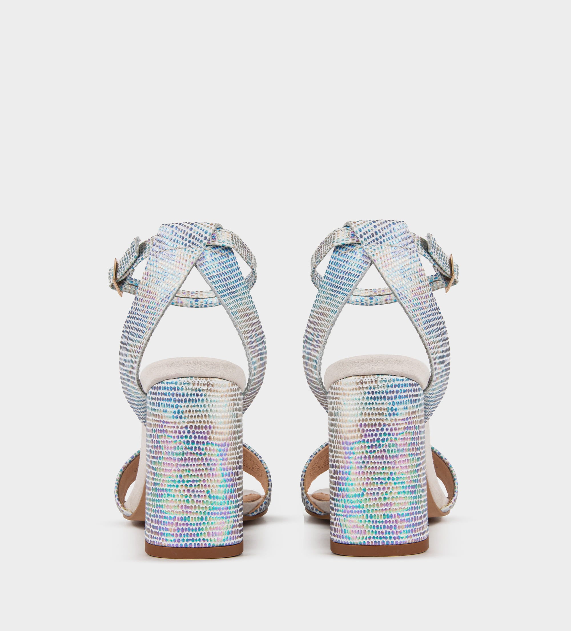 SANDALIA TACÓN PIEL MULTICOLOR