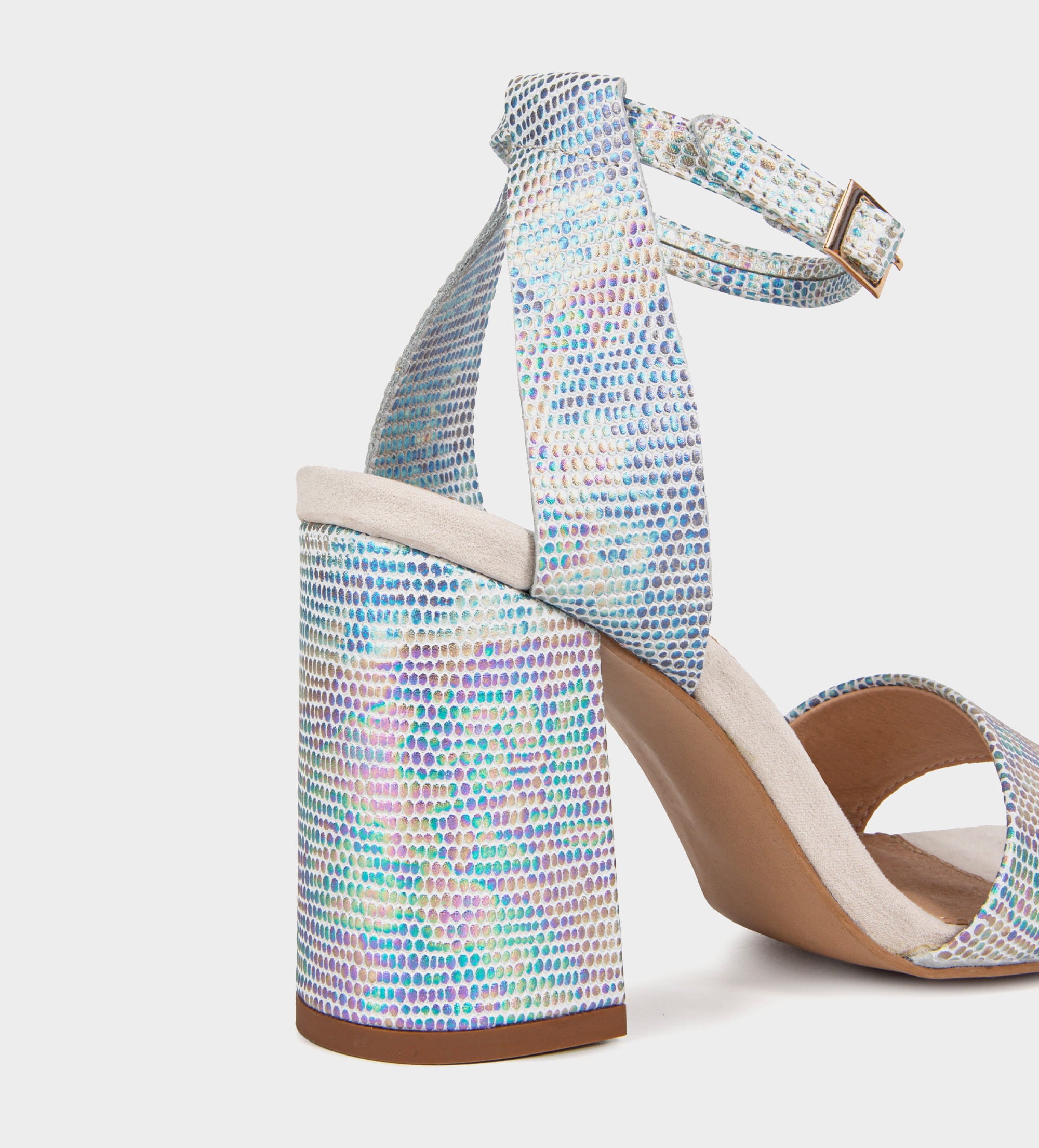 SANDALIA TACÓN PIEL MULTICOLOR